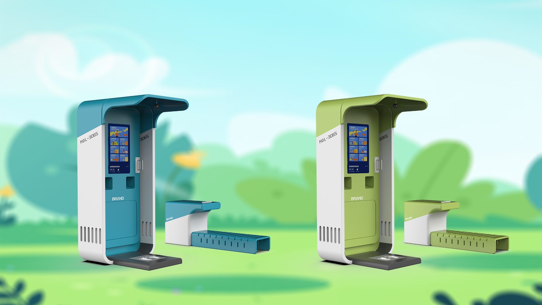 outdoors，body measuring machine，testing，