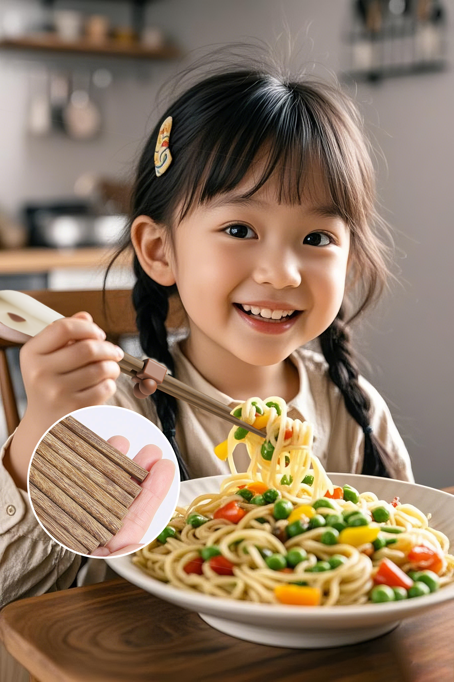 Mother and baby，Practice chopsticks，chopsticks，Children's chopsticks training chopsticks 3 years old 6 years old baby household wooden auxiliary device，