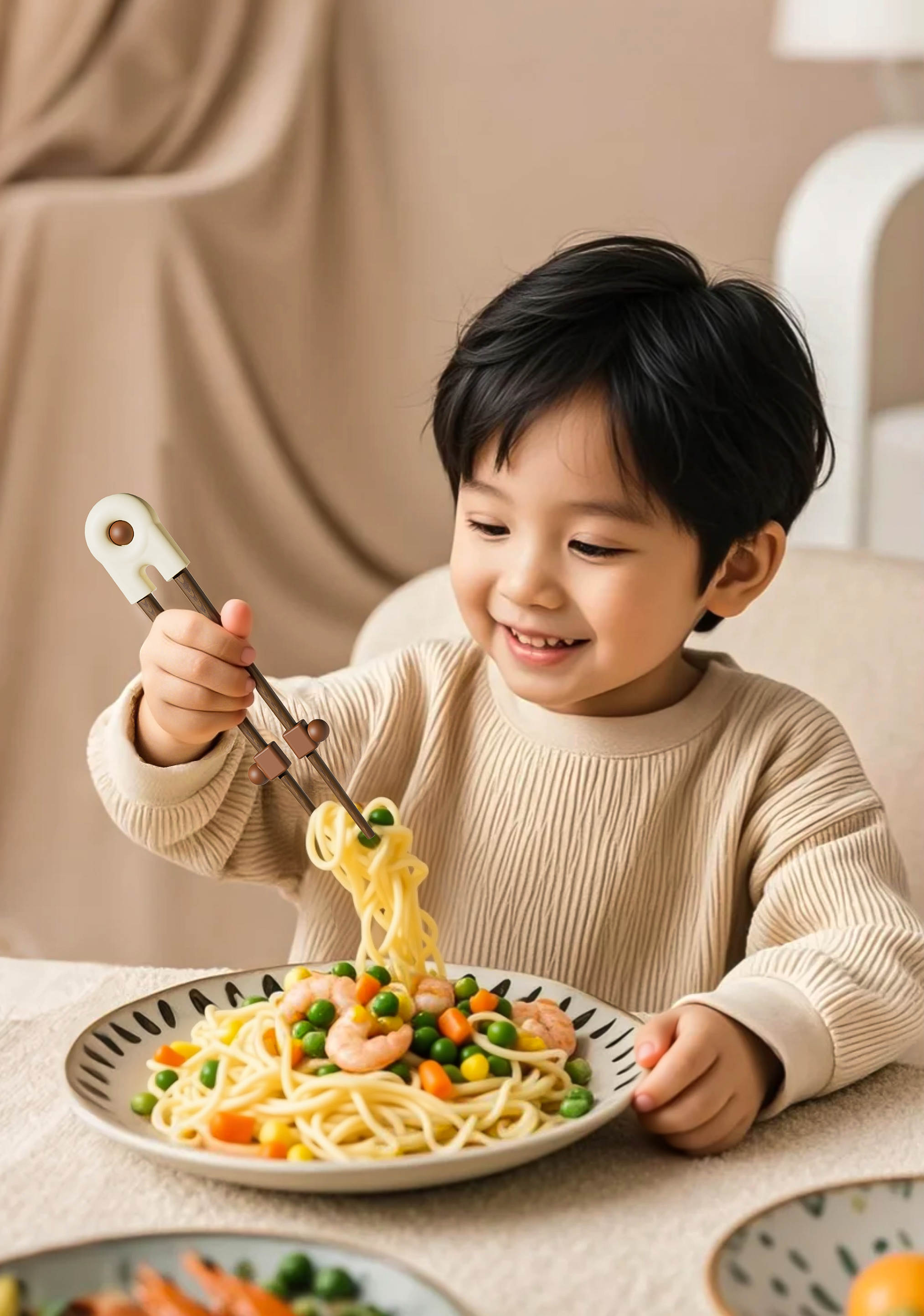 Mother and baby，Practice chopsticks，chopsticks，Children's chopsticks training chopsticks 3 years old 6 years old baby household wooden auxiliary device，