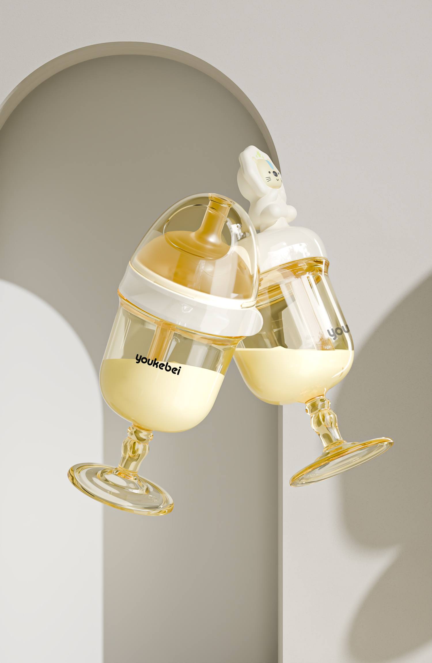 Mother and baby，Children's milk cup，