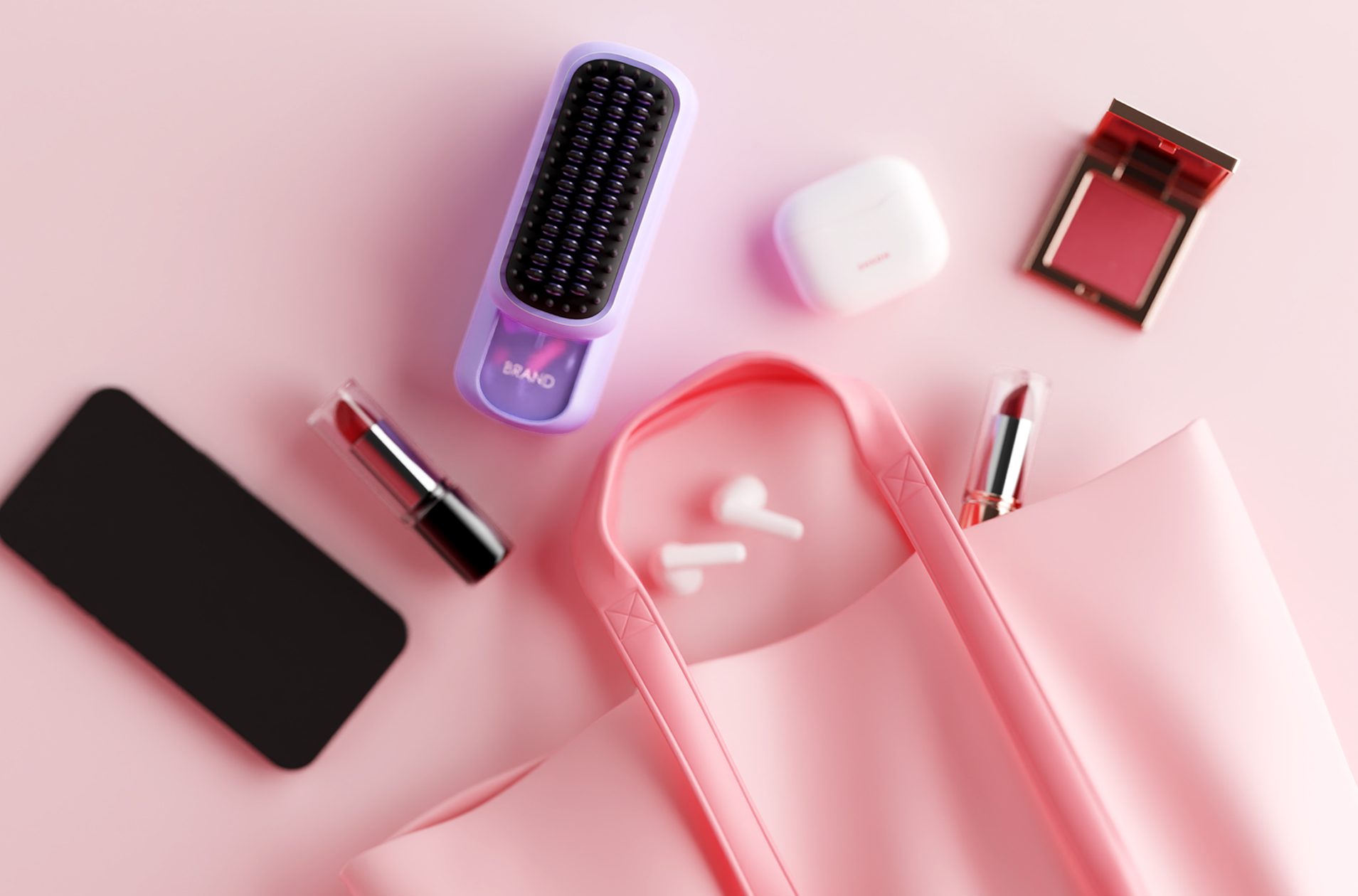 Straight hair comb，Original design，portable，Folding design，A protective appliance，Hair Beauty Makeup，