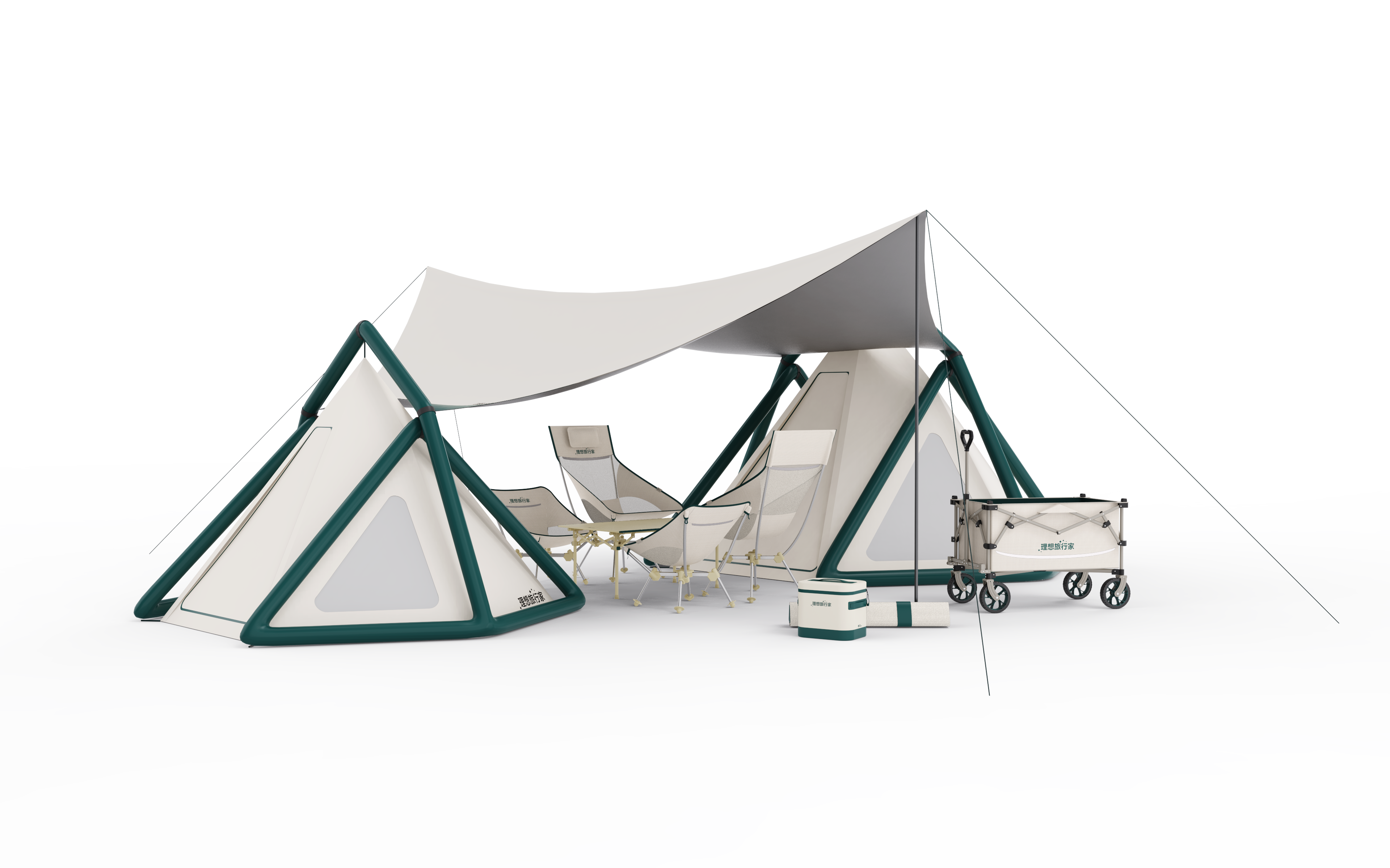 Outdoor camping，furniture design ，Camp car，lightweight chair，Tent，cmf，