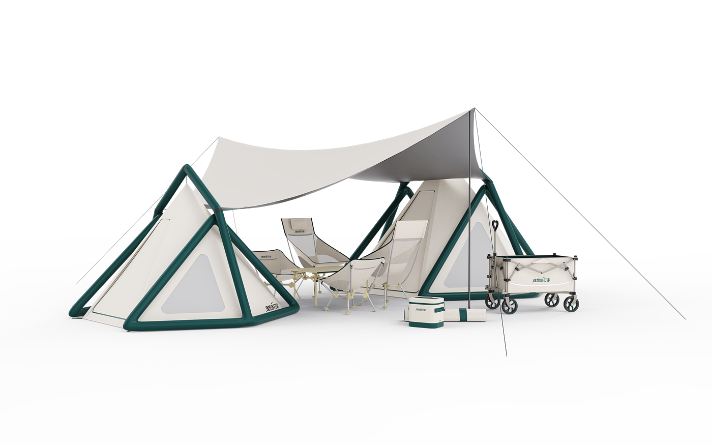 Outdoor camping，furniture design ，Camp car，lightweight chair，Tent，cmf，