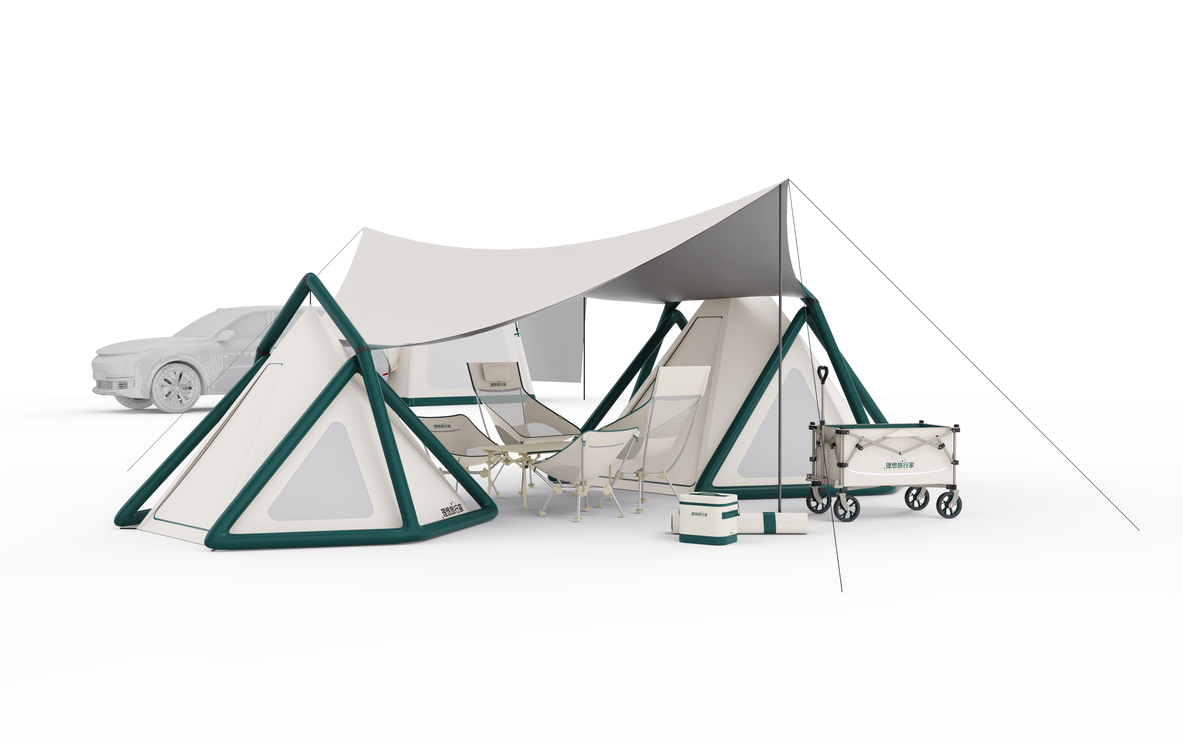 Outdoor camping，furniture design ，Camp car，lightweight chair，Tent，cmf，