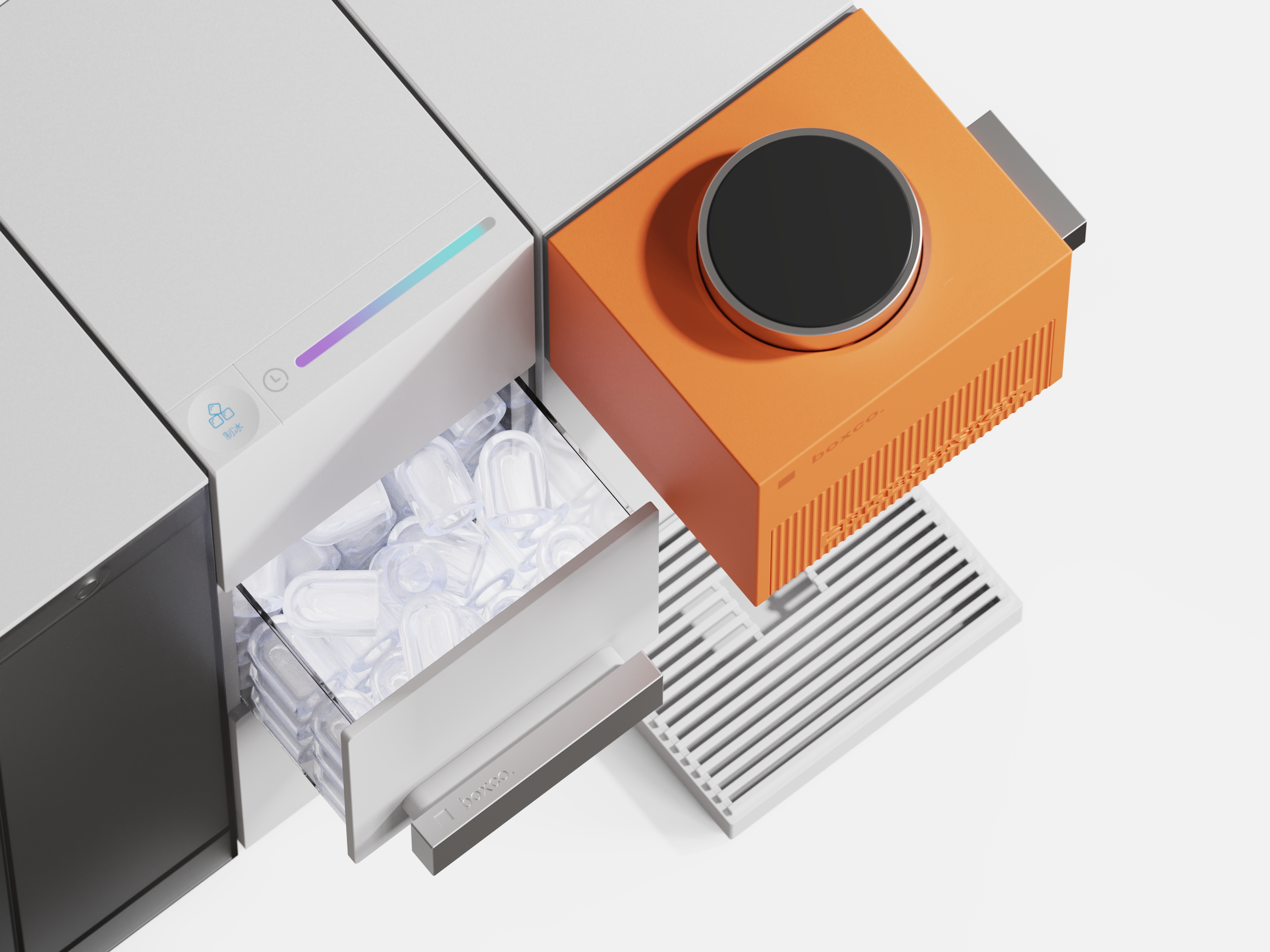 product design，industrial design，Coffee machine，Ice maker，Coffee ice machine，serialization，Water dispenser，Simplicity，