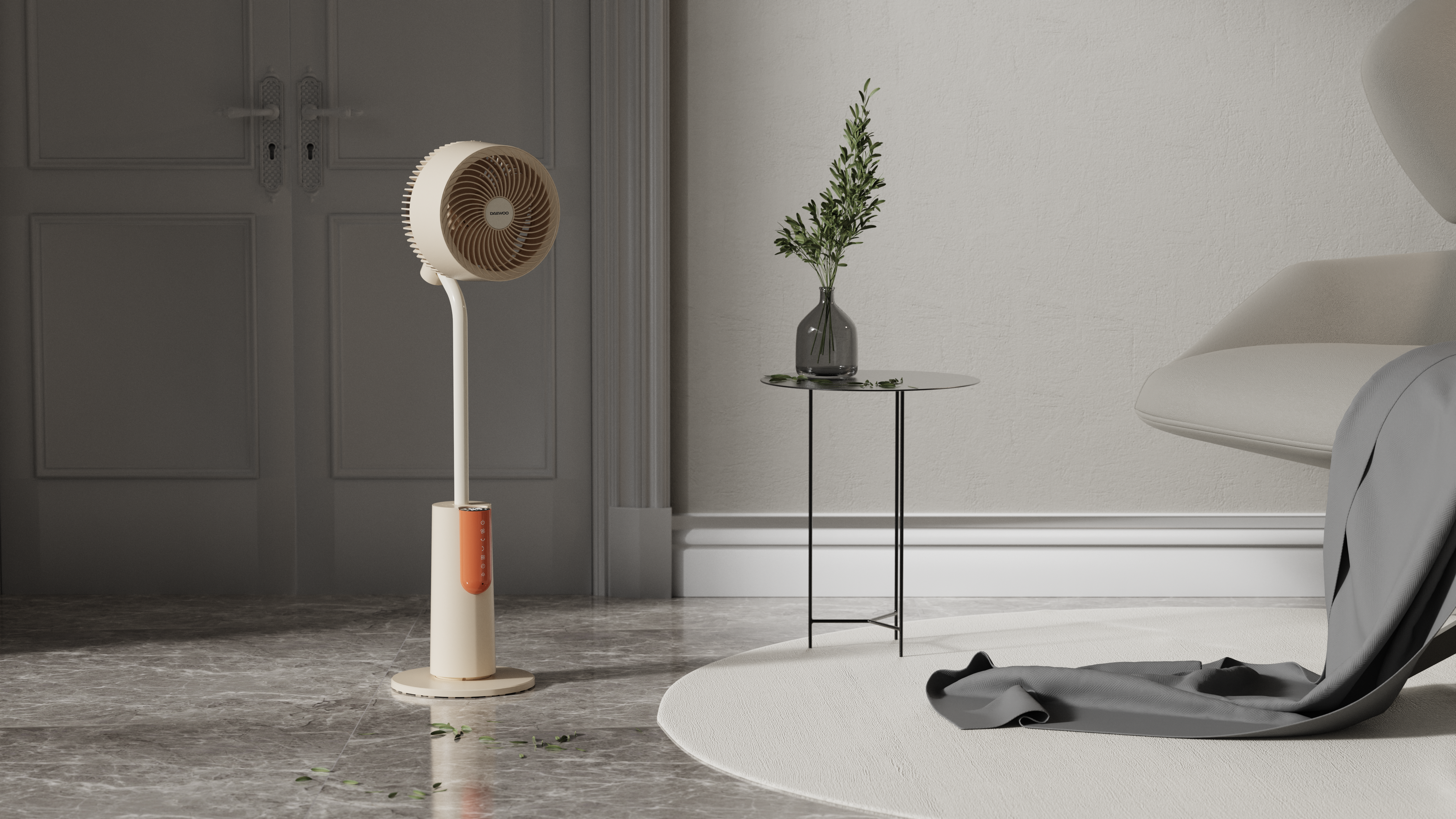 product design，industrial design，stand fan ，Atmosphere lamp electric fan，