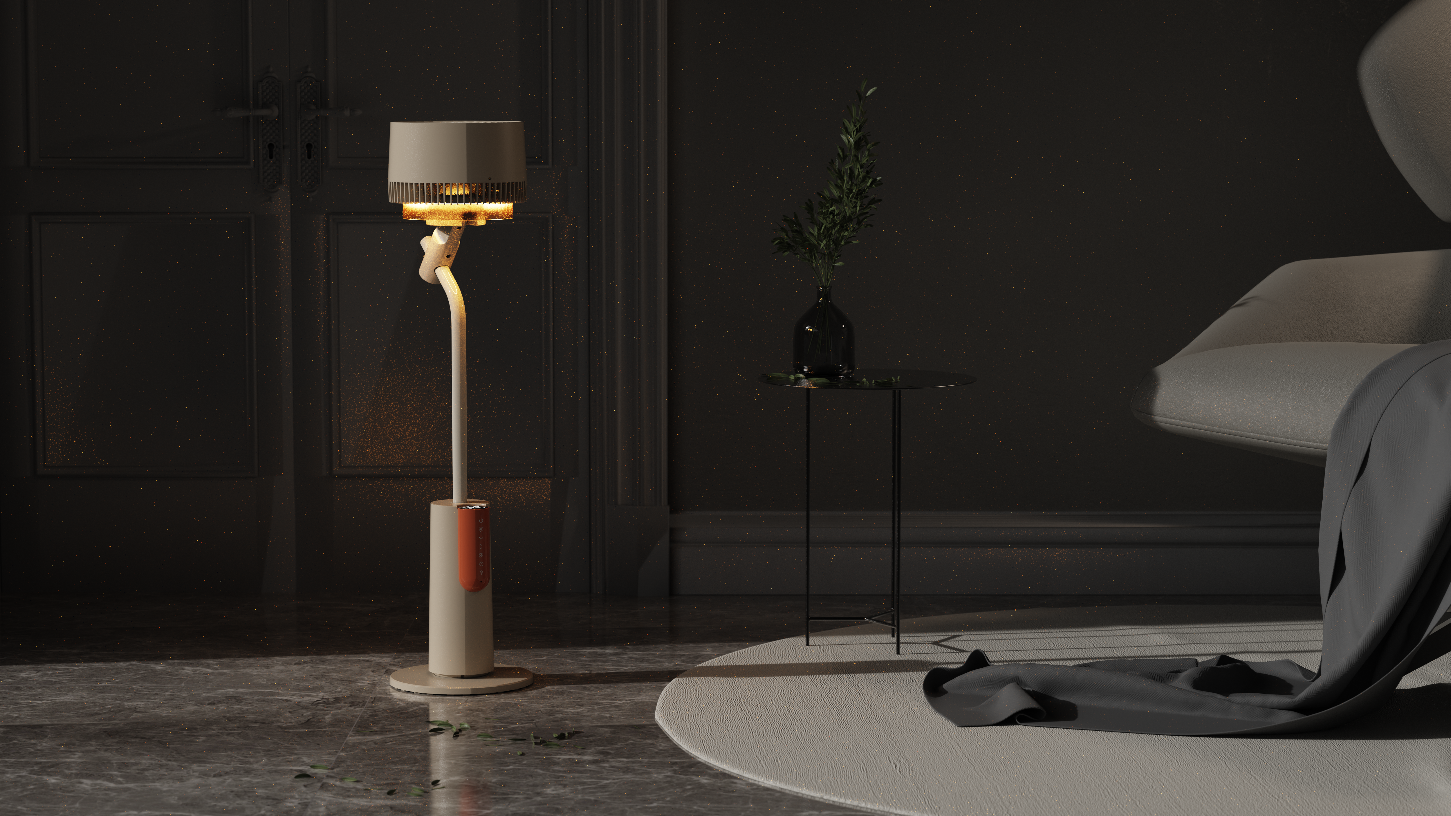 product design，industrial design，stand fan ，Atmosphere lamp electric fan，