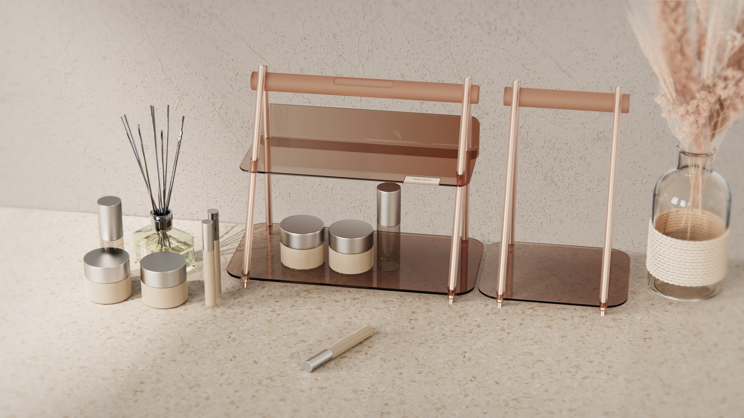 storage box，Cosmetic storage，Storage rack，Accessory design，Feminization，Toothbrush holder，Wash and gargle，