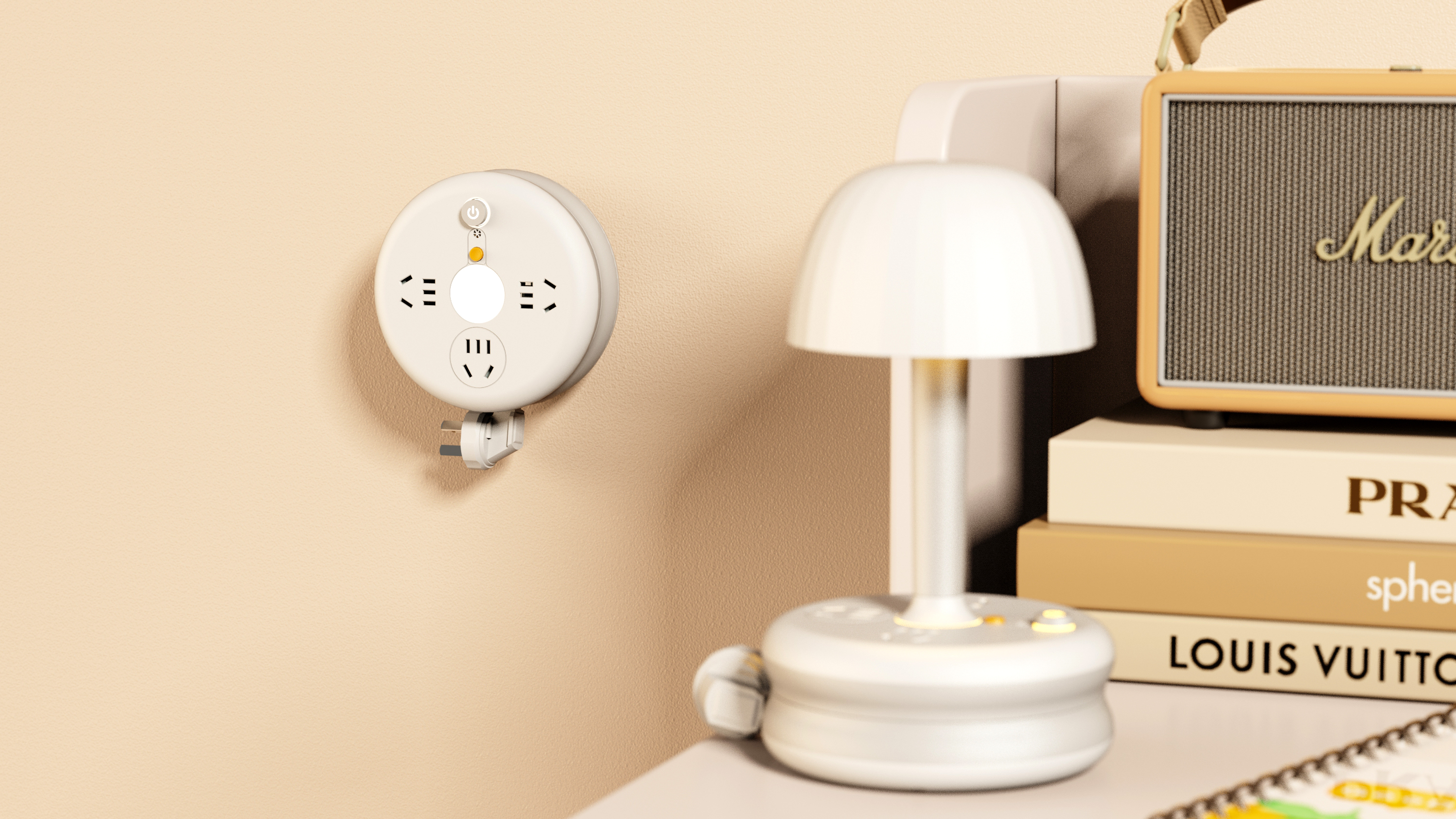 Original design，Industry / products，small home appliances，Creative design，Multifunctional socket，Night light，Desk lamp，