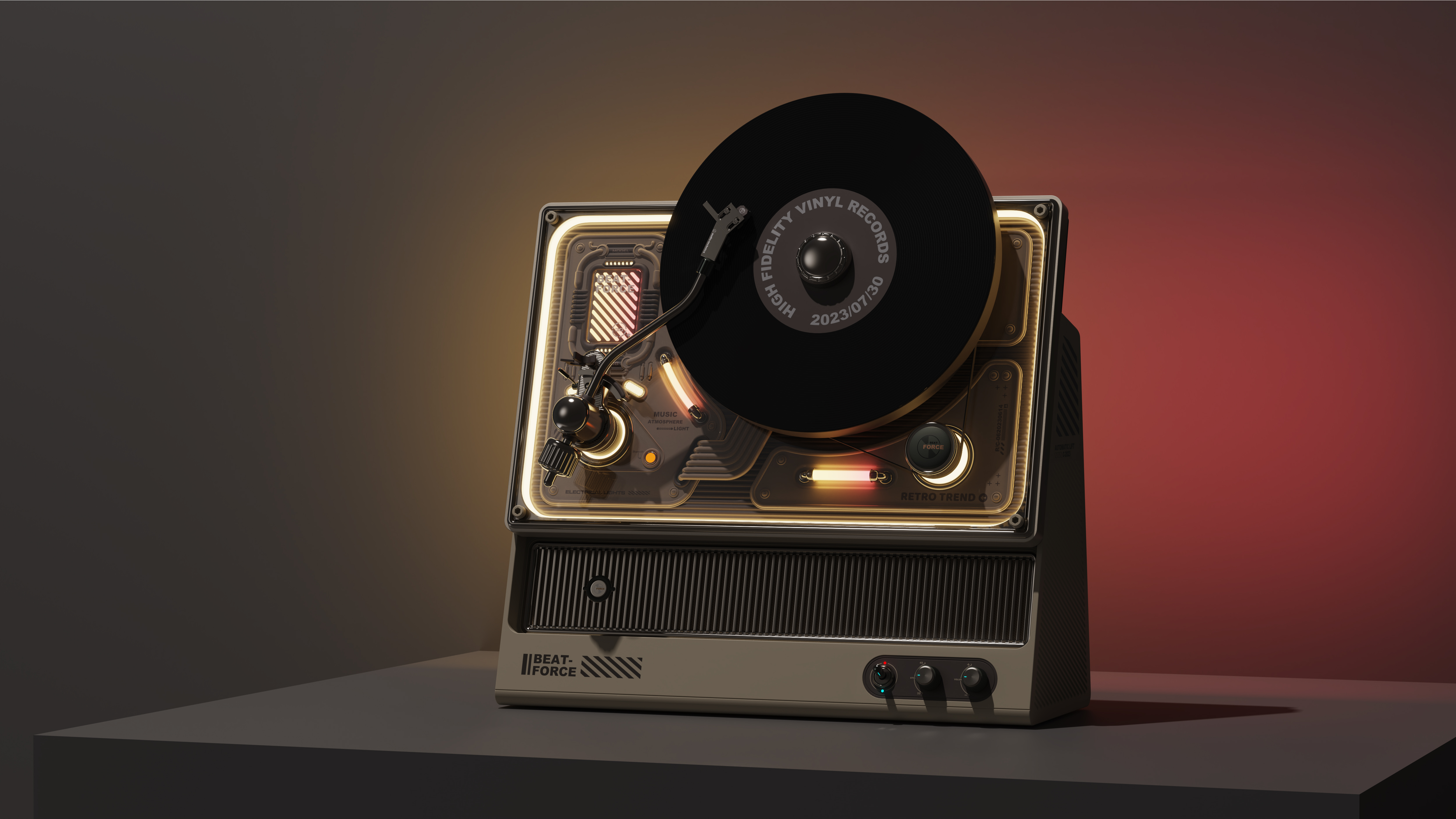 industrial design，product design，Appearance design，Vinyl record player，jukebox，