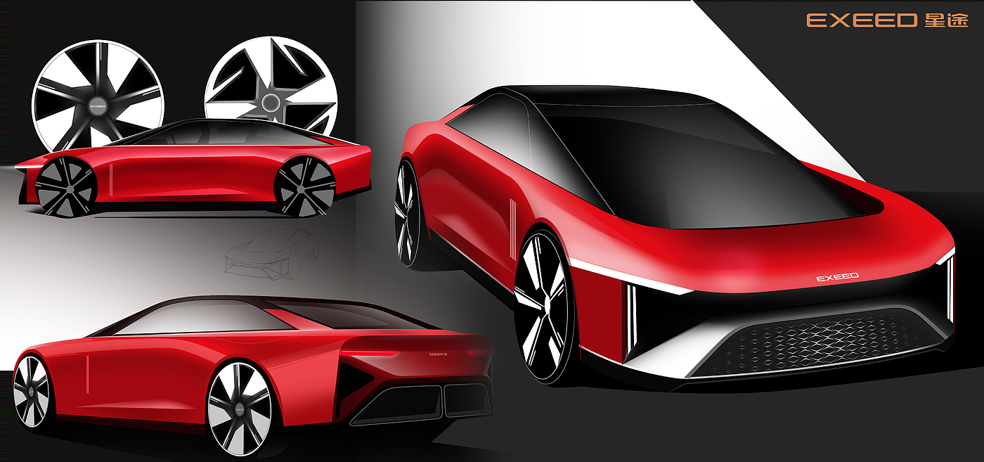 Interior design，Exterior design，Seat design，Steering wheel design，vehicle，Automobile design，Automobile modeling design，PS rendering，