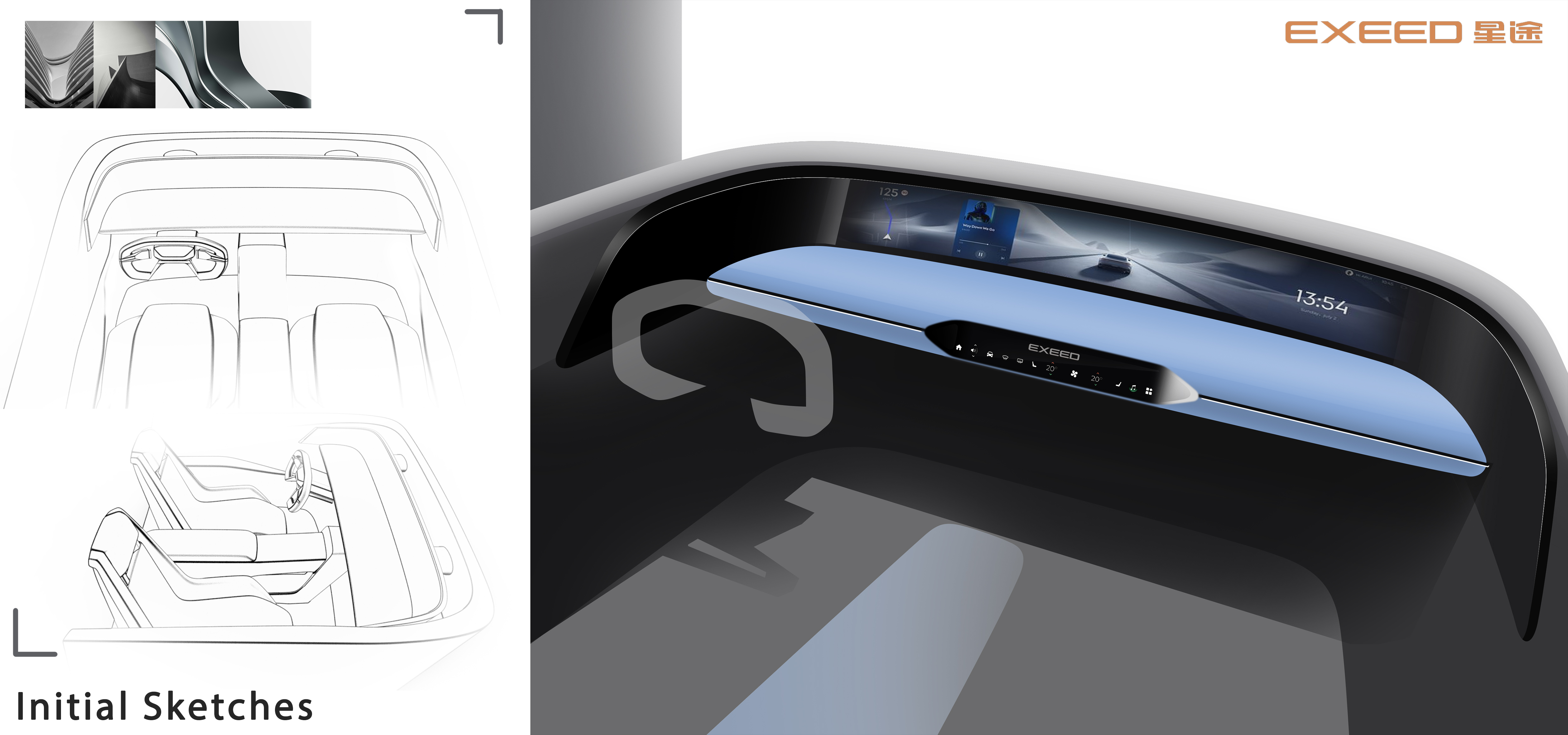 Interior design，Exterior design，Seat design，Steering wheel design，vehicle，Automobile design，Automobile modeling design，PS rendering，