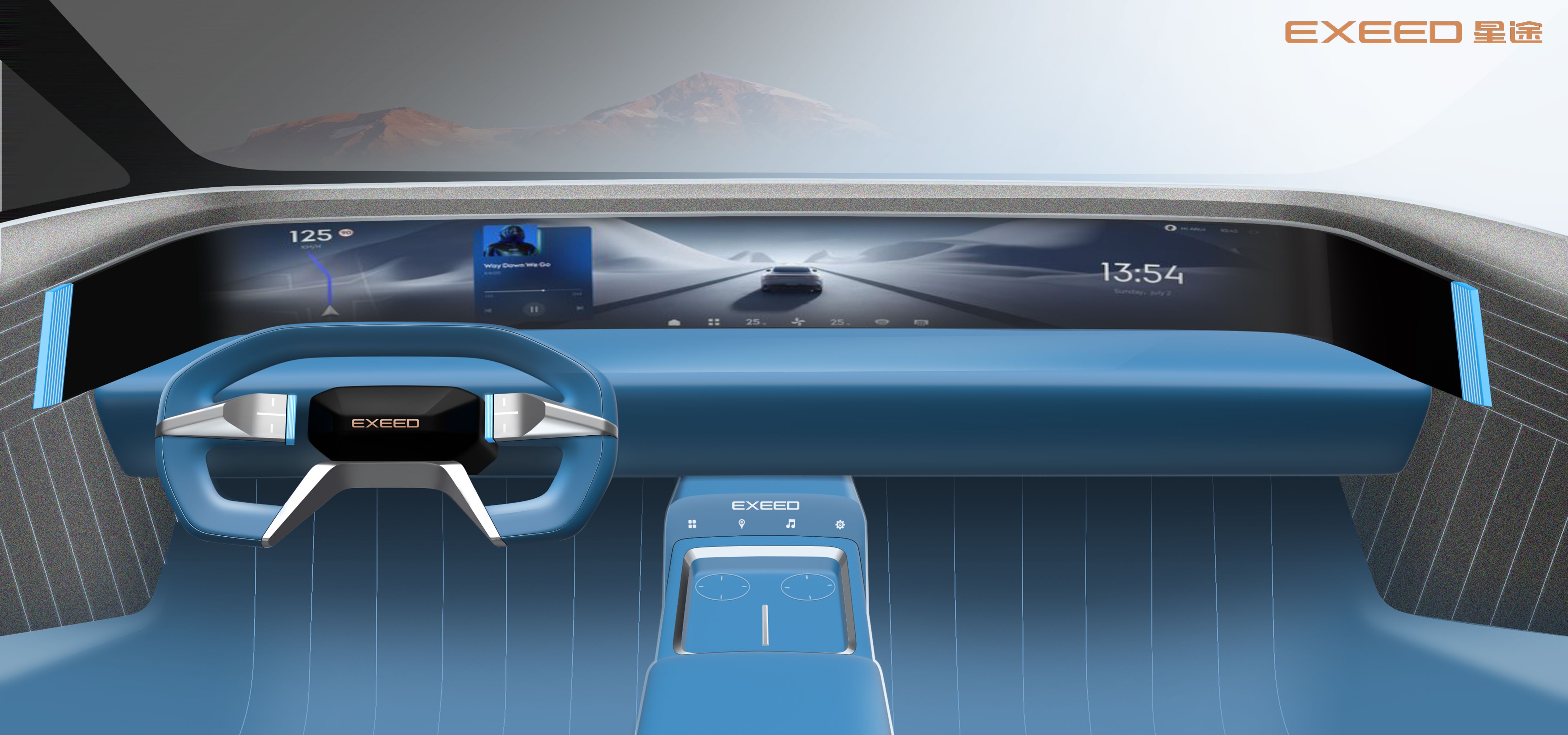 Interior design，Exterior design，Seat design，Steering wheel design，vehicle，Automobile design，Automobile modeling design，PS rendering，