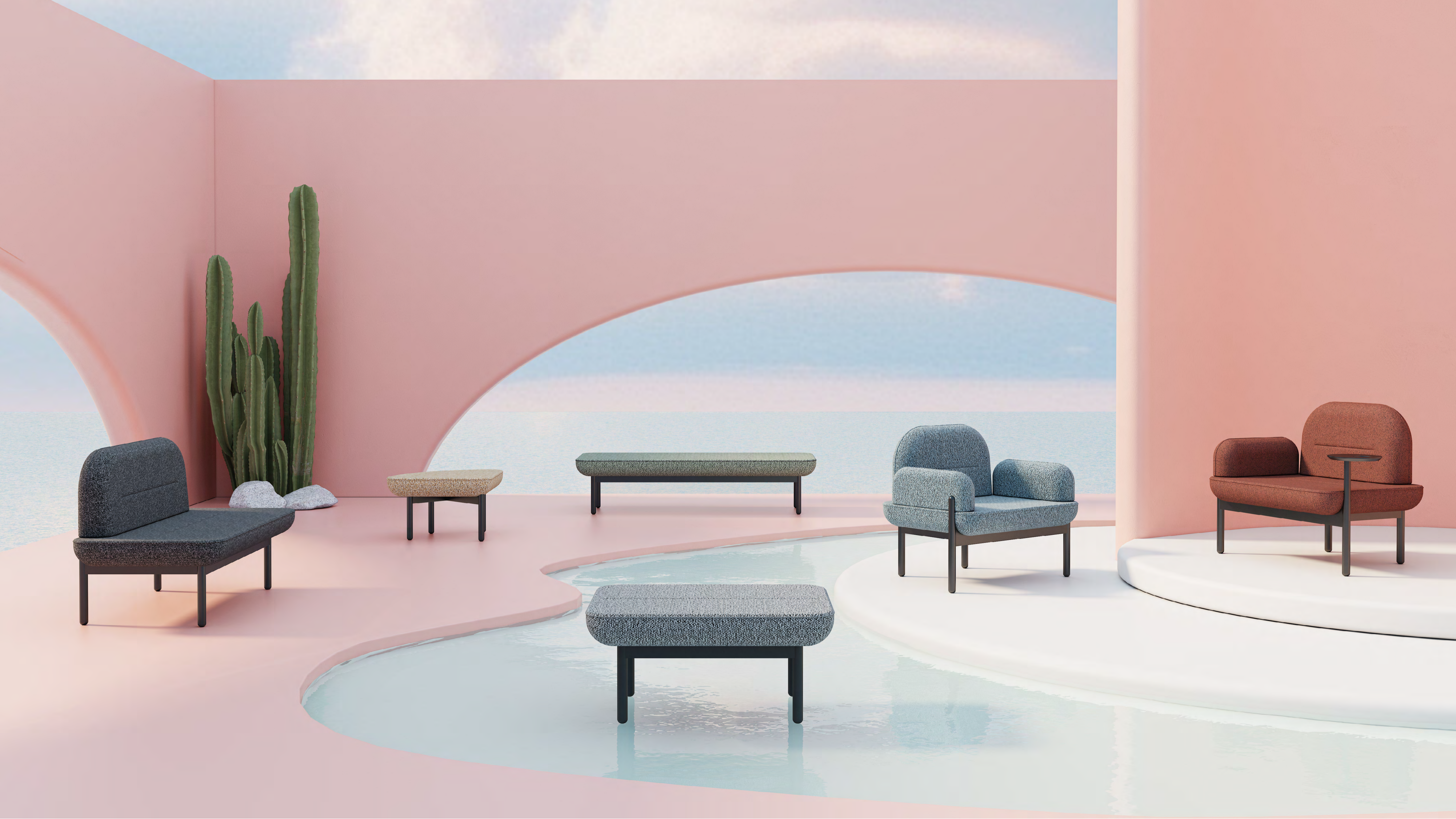 Clouds, software, public leisure, sofa, office furniture，