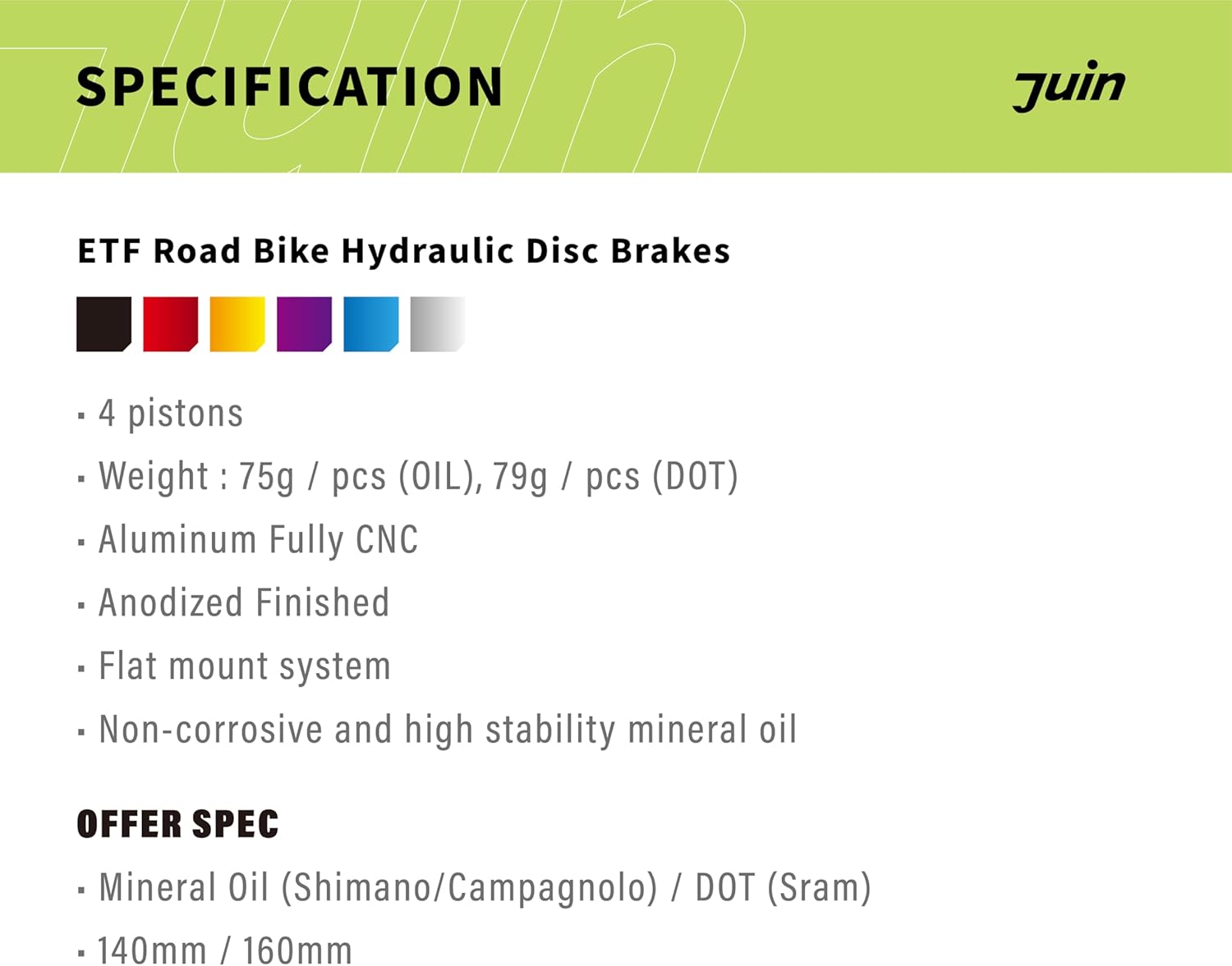 JUIN ETF，Bicycle accessories，Hydraulic disc brake for road bike，attachments of a bicycle，
