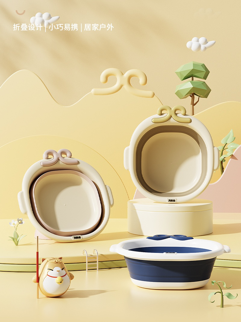 Wash basin，Children's products，Bathtub，wash ass basin，folding basin，baby cute washbasin，