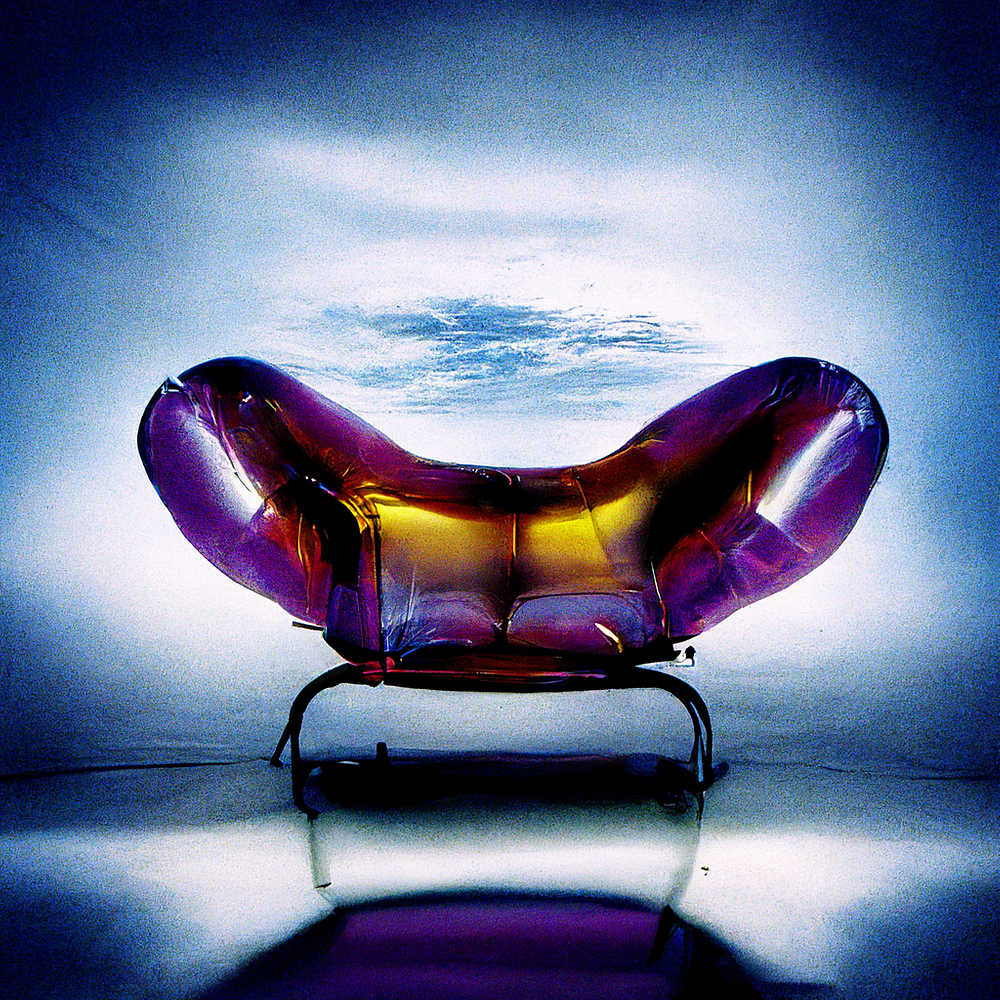 sofa，Inflatable seat，AI design，transparent，sense of modernity，