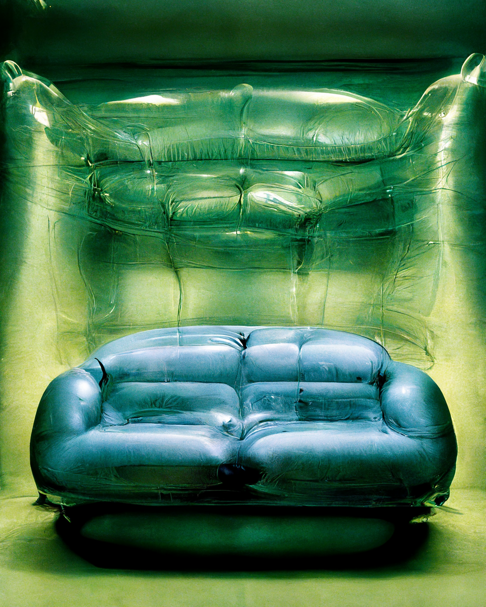 sofa，Inflatable seat，AI design，transparent，sense of modernity，