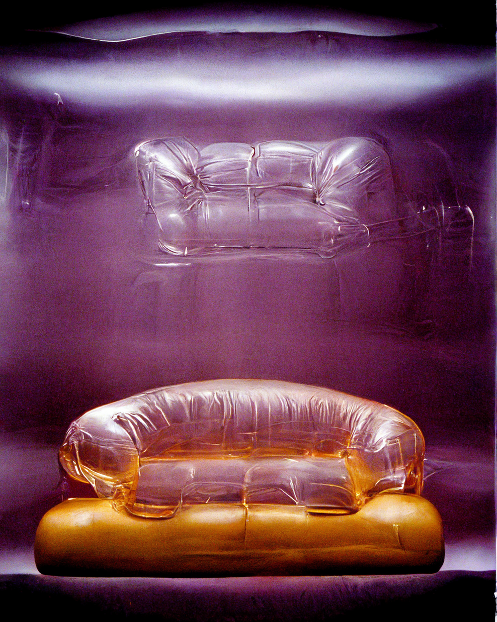 sofa，Inflatable seat，AI design，transparent，sense of modernity，