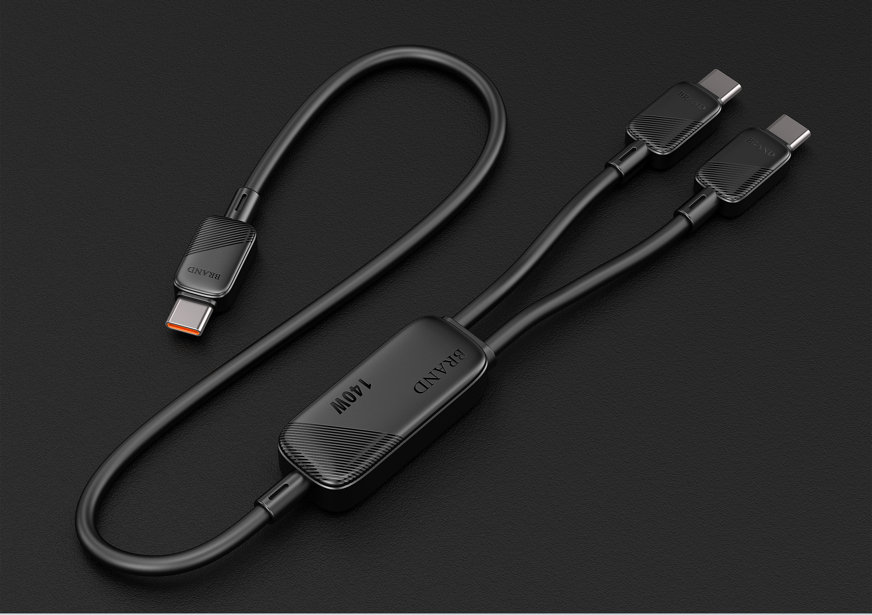 One-to-two data line，Electronics，industrial design，product design，3C digital，Consumer electronics design，