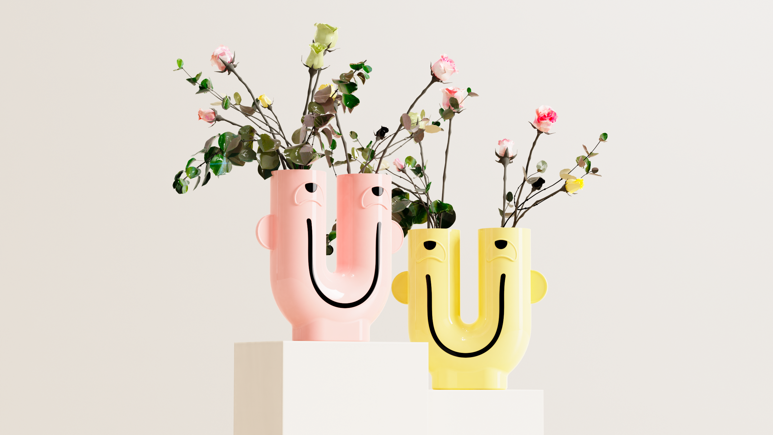 vase，Bottle ceramic cartoon funny，lovely，