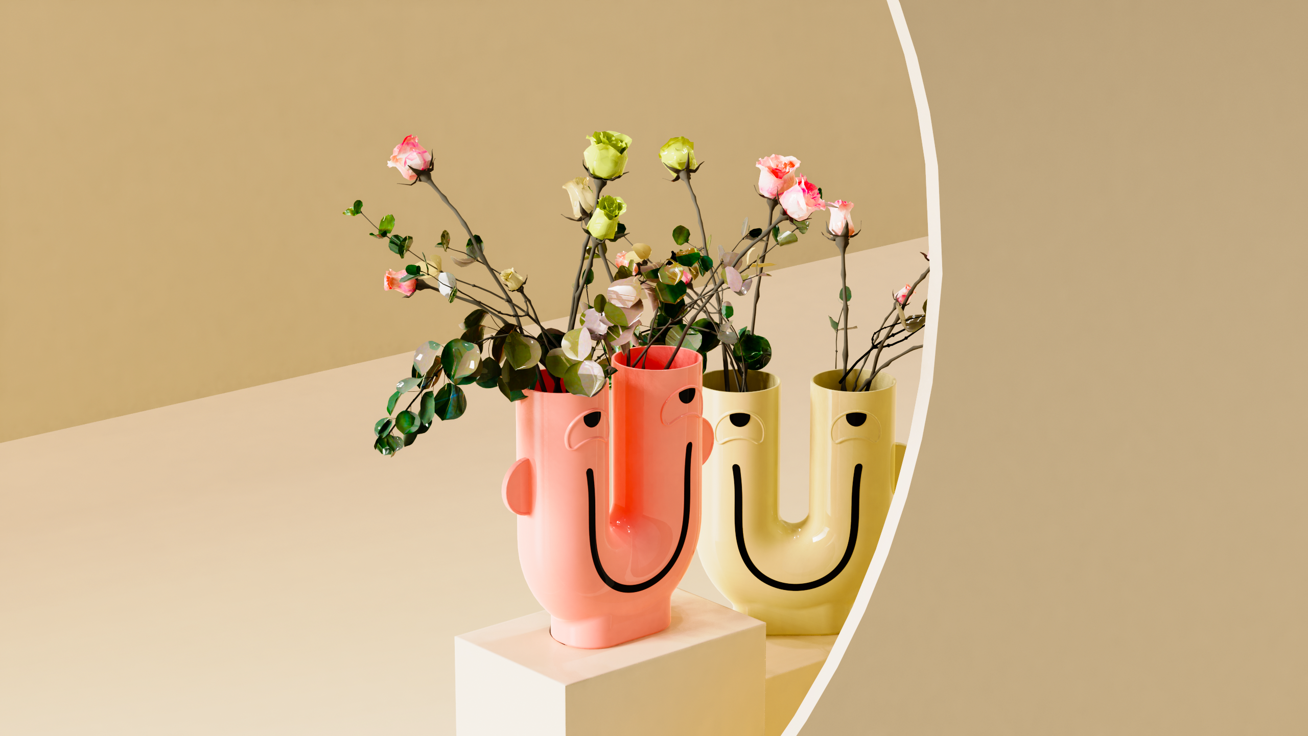 vase，Bottle ceramic cartoon funny，lovely，