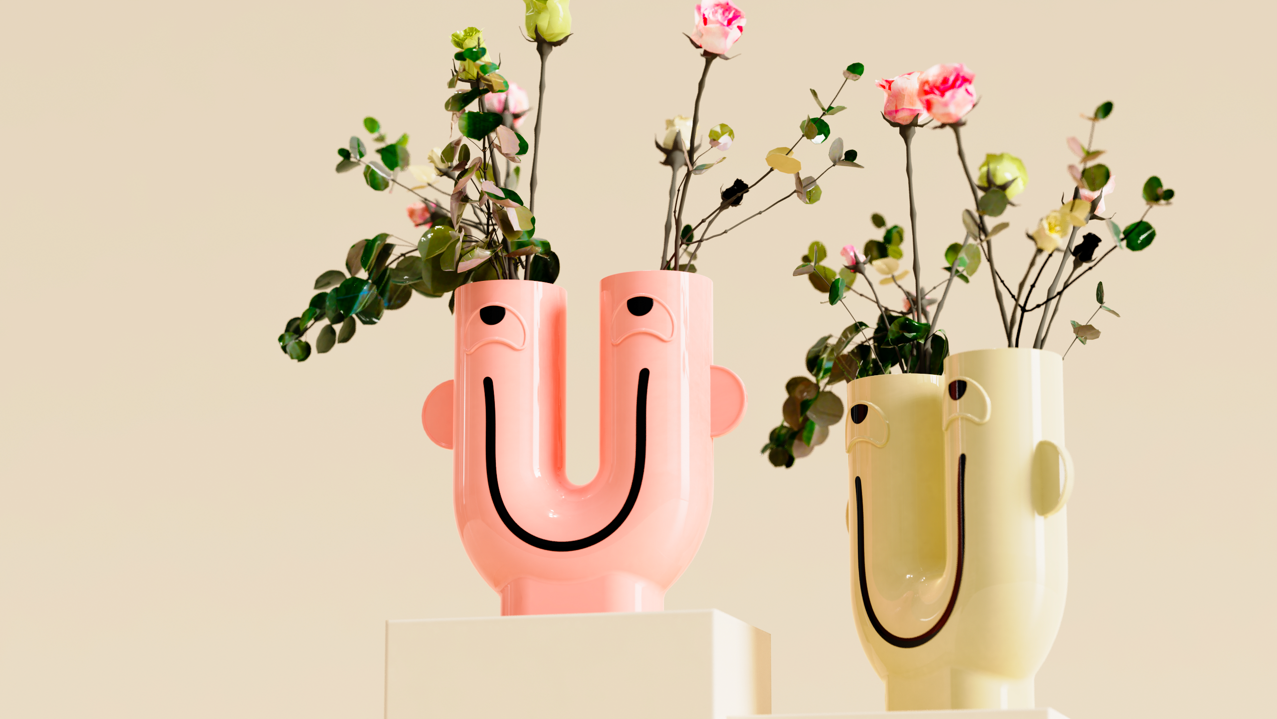 vase，Bottle ceramic cartoon funny，lovely，