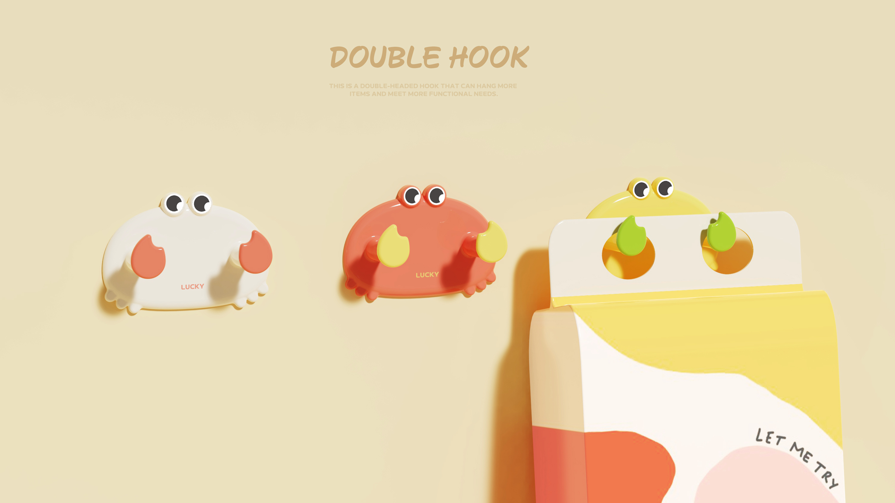 Crab，a hook，double head hook，Dual-purpose hook，