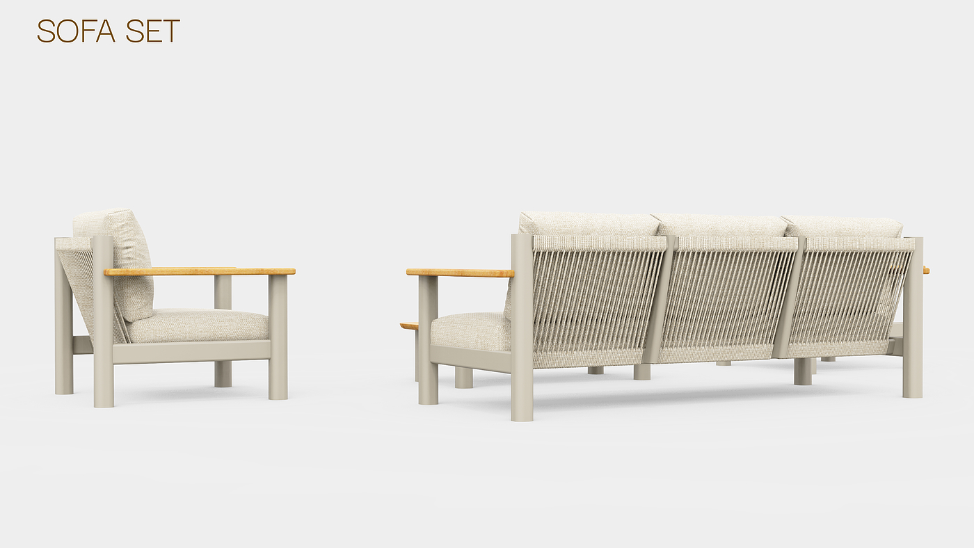 Outdoor sofa，product design，sofa，Outdoor Courtyard，