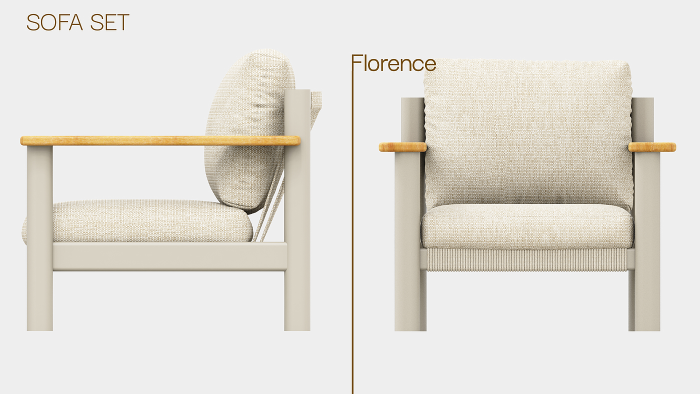 Outdoor sofa，product design，sofa，Outdoor Courtyard，
