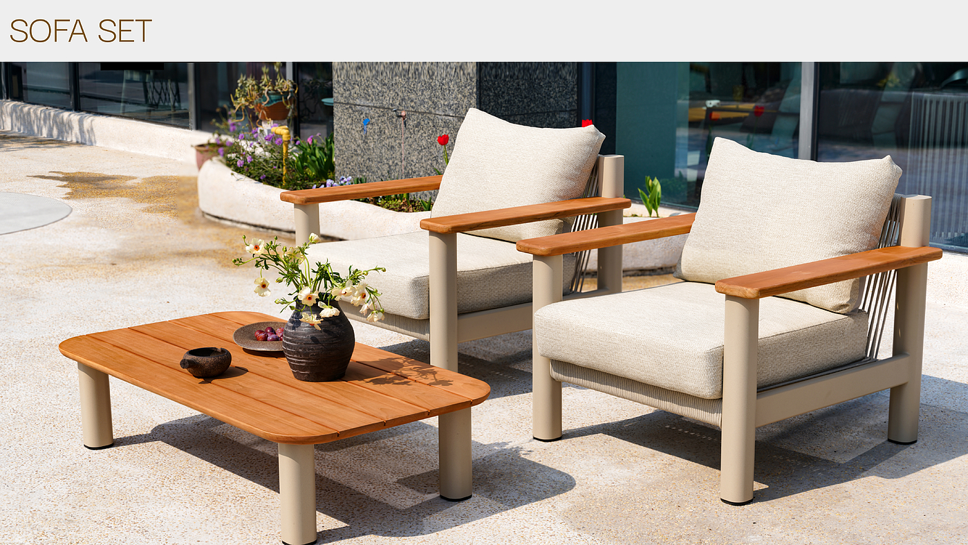 Outdoor sofa，product design，sofa，Outdoor Courtyard，