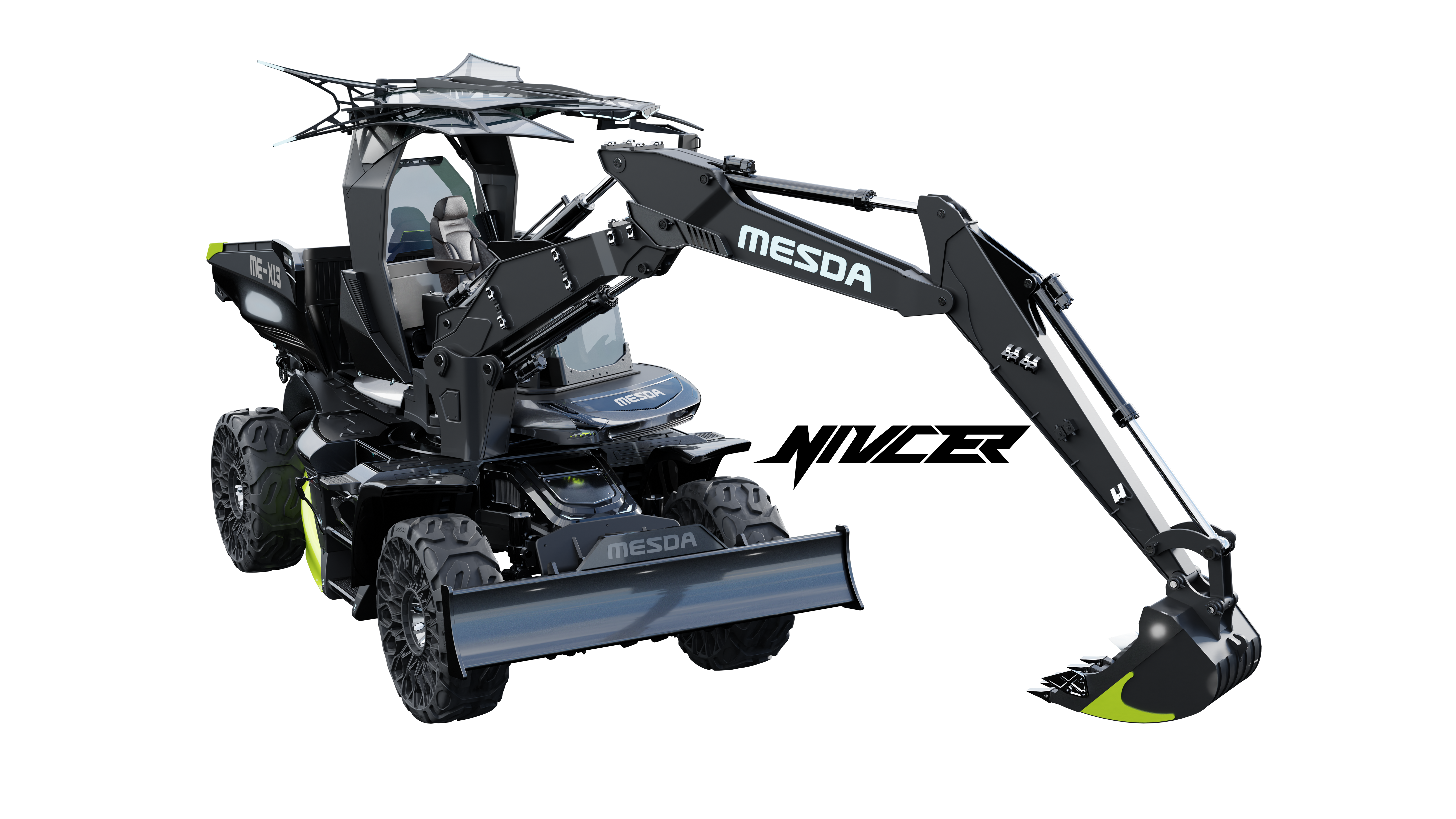 wheel excavator，Dump truck，Cyberpunk，construction machinery，Tools and equipment，Appearance design，industrial design，vehicle，