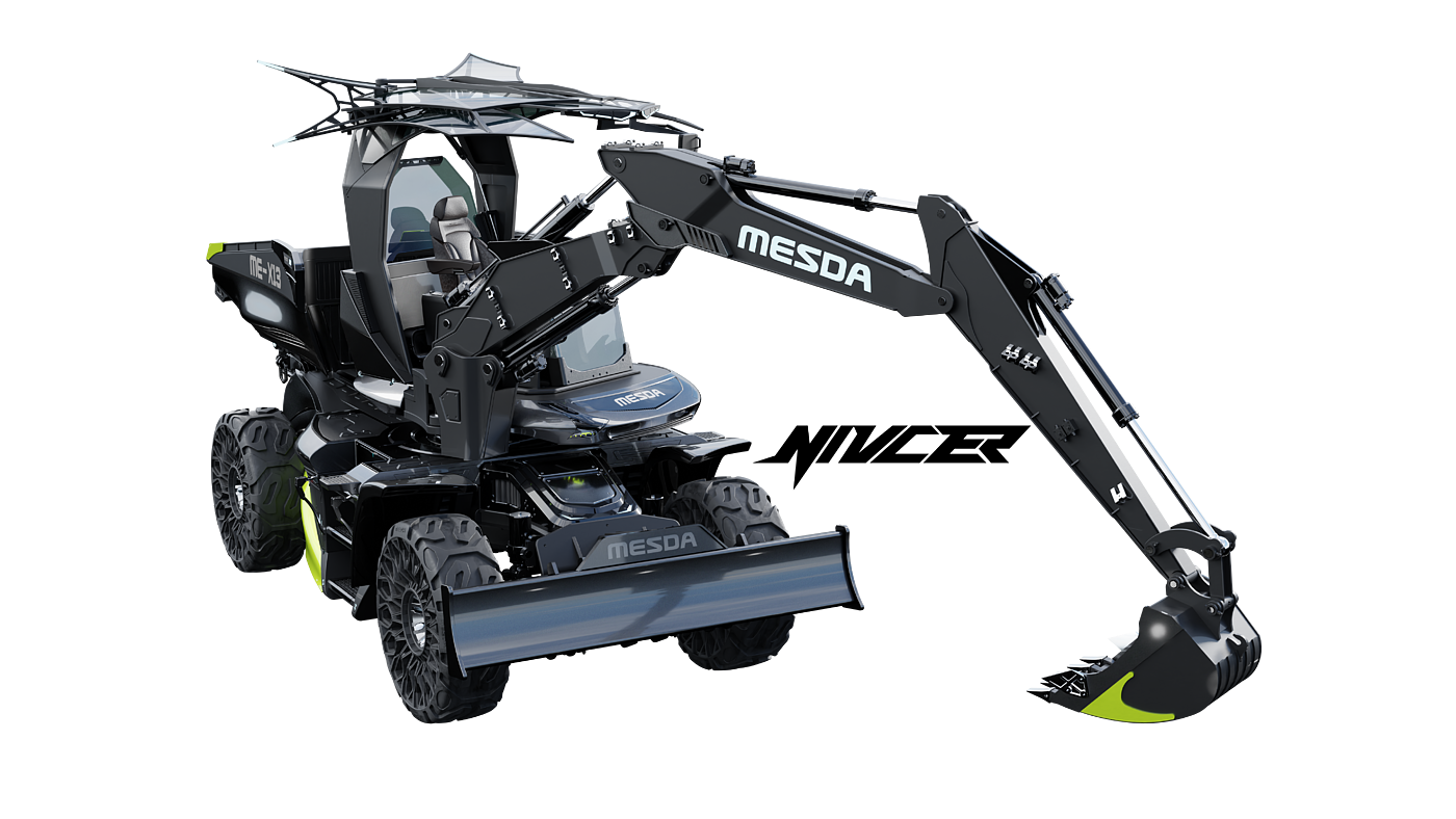 wheel excavator，Dump truck，Cyberpunk，construction machinery，Tools and equipment，Appearance design，industrial design，vehicle，