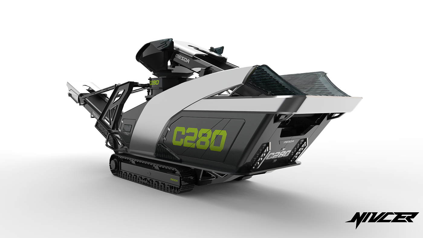 Crusher，construction machinery，Tools and equipment，industrial design，Appearance design，bionics，