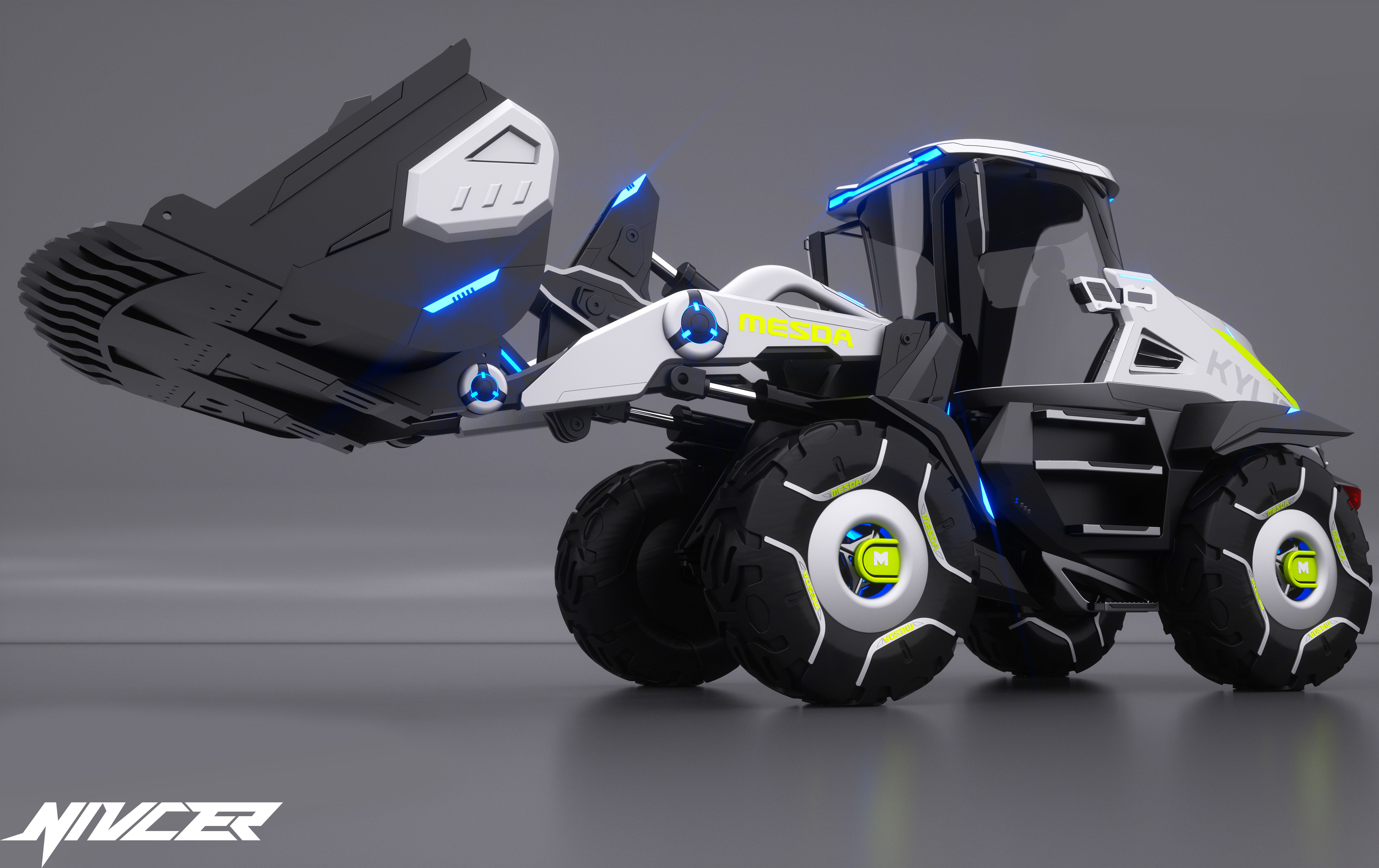 Loader，Cyberpunk，construction machinery，Tools and equipment，Appearance design，industrial design，