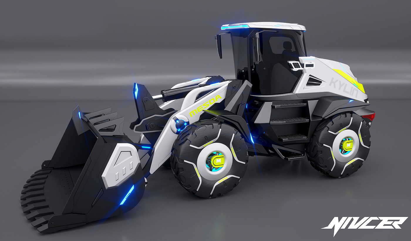 Loader，Cyberpunk，construction machinery，Tools and equipment，Appearance design，industrial design，