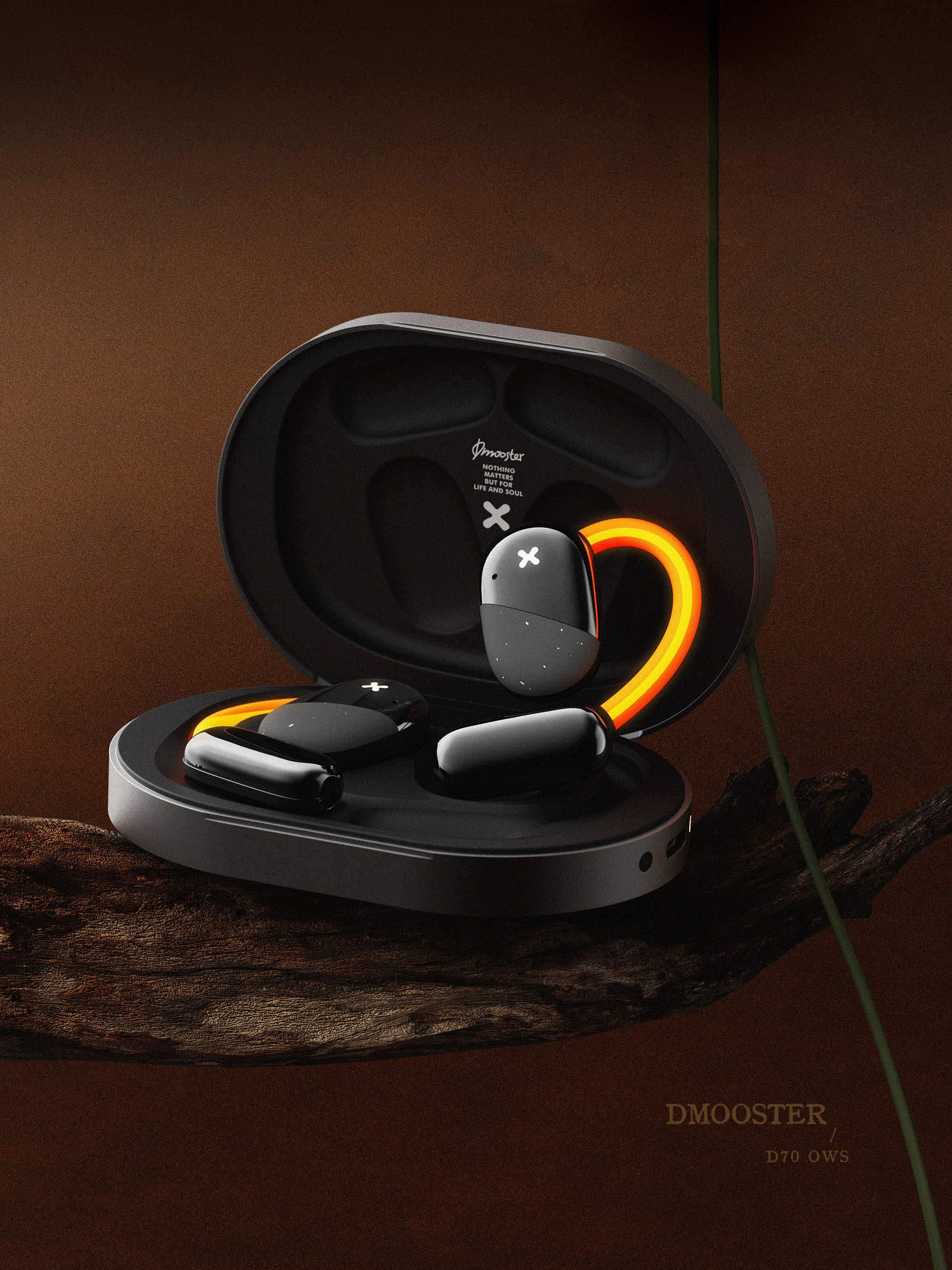 dmooster，Big Monster，Bluetooth headset，Open headphones，industrial design，Chaopin，Render，ows，