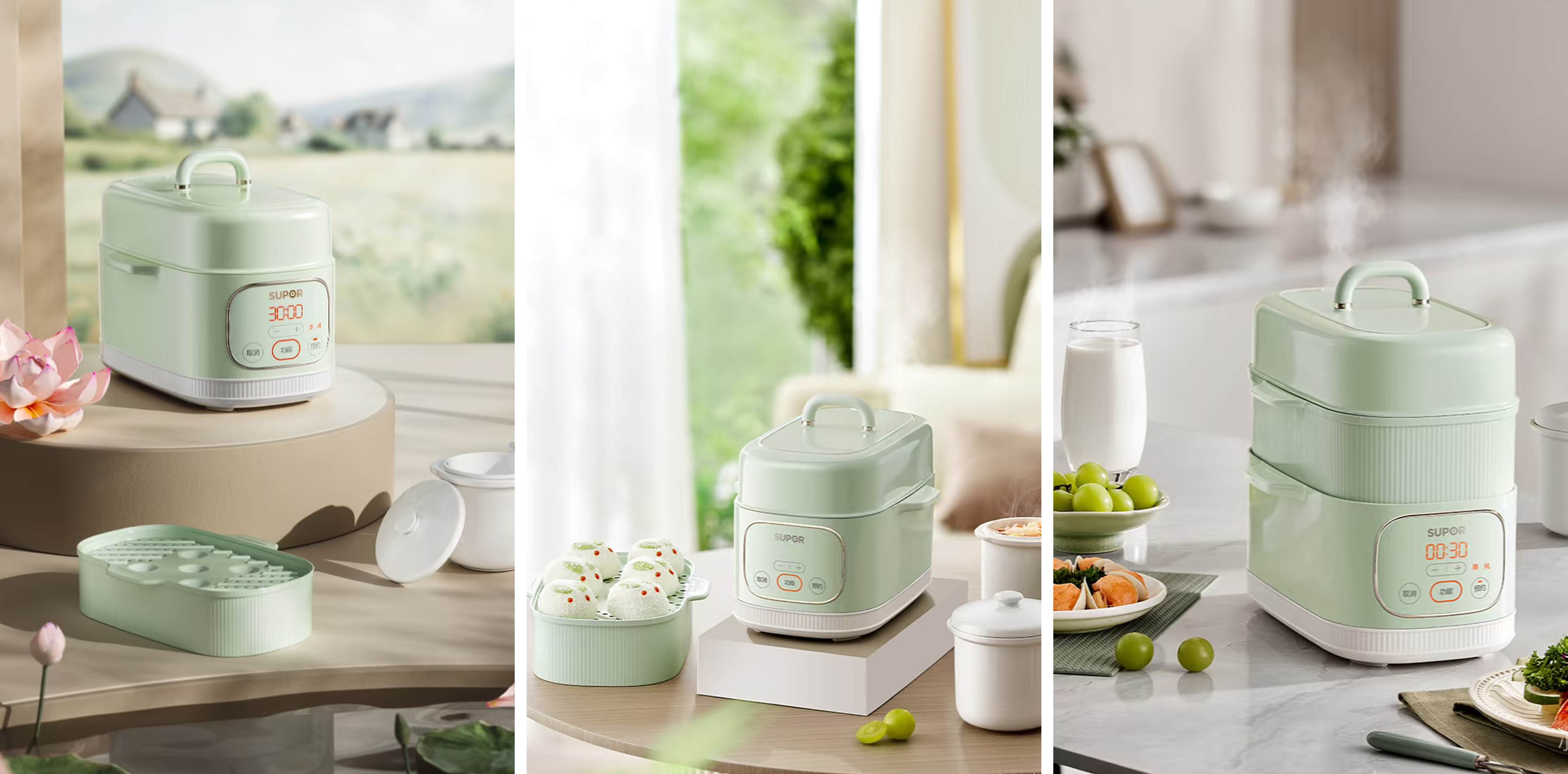 Electric stewing cup，Electric steamer，Double-gallbladder stew cup，