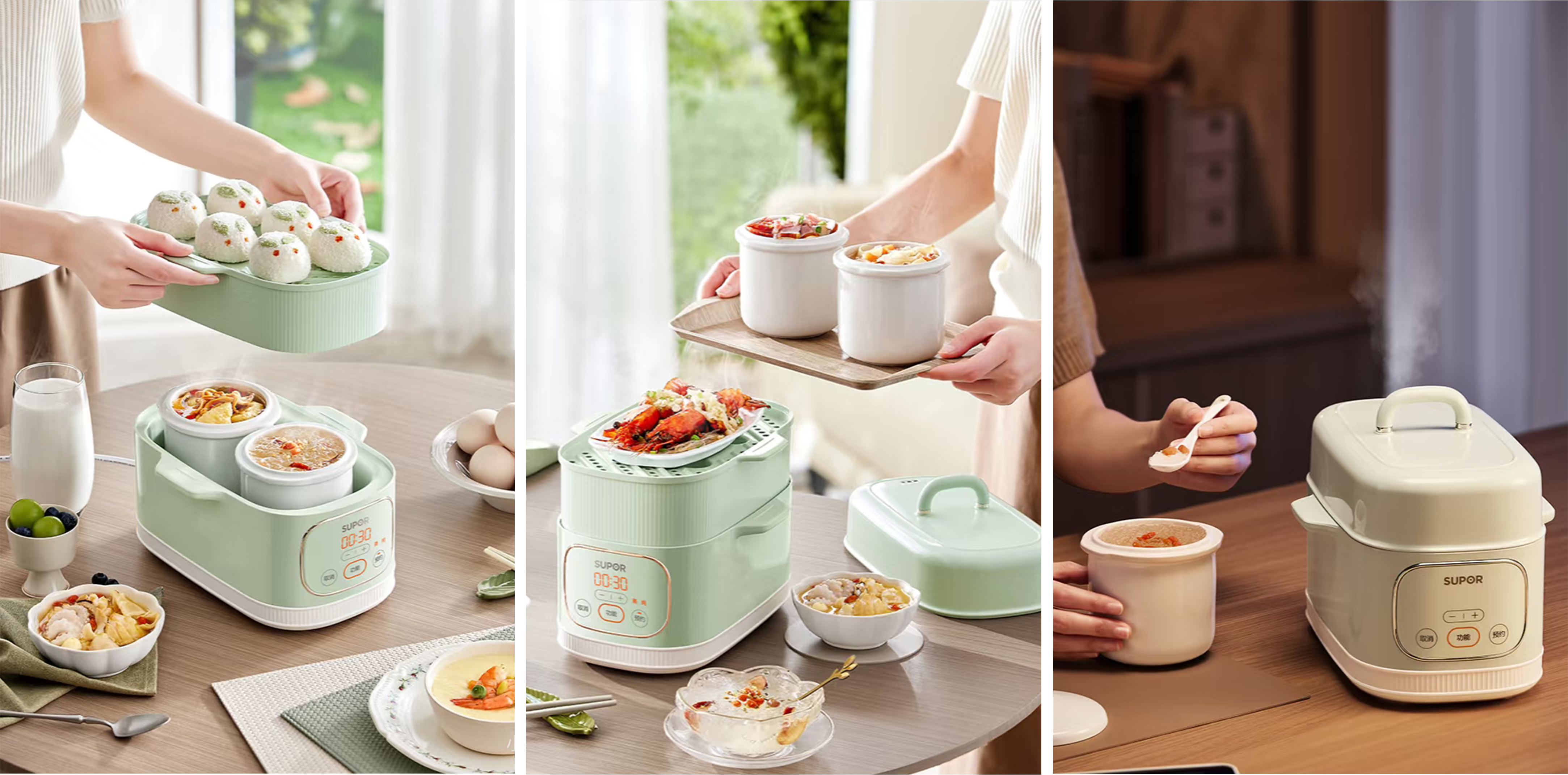 Electric stewing cup，Electric steamer，Double-gallbladder stew cup，