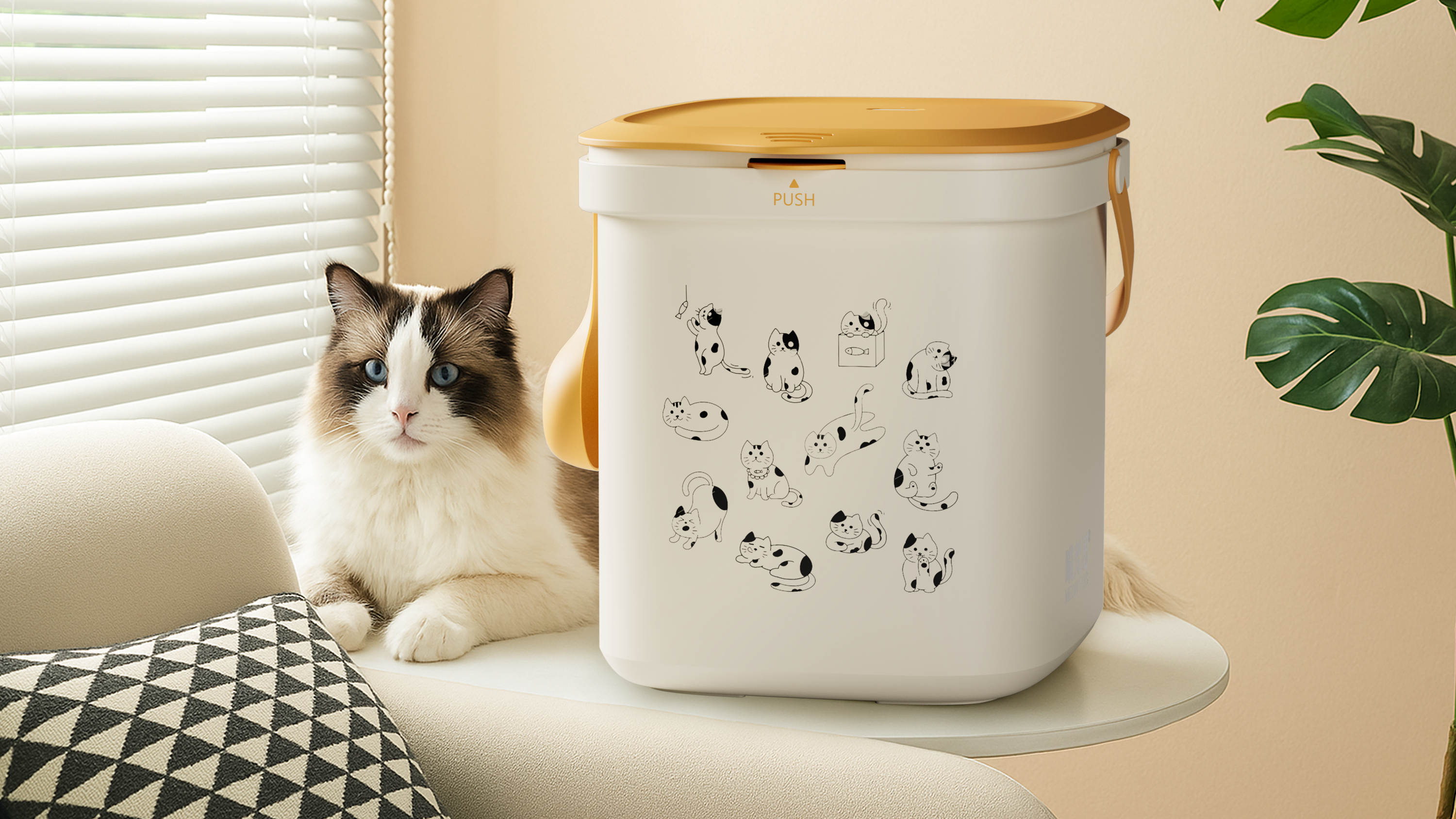 Design of Pet Grain Storage Barrel，Pet product design，Pet products design，Industrial product design，Product appearance design，Pet Product Design Company，