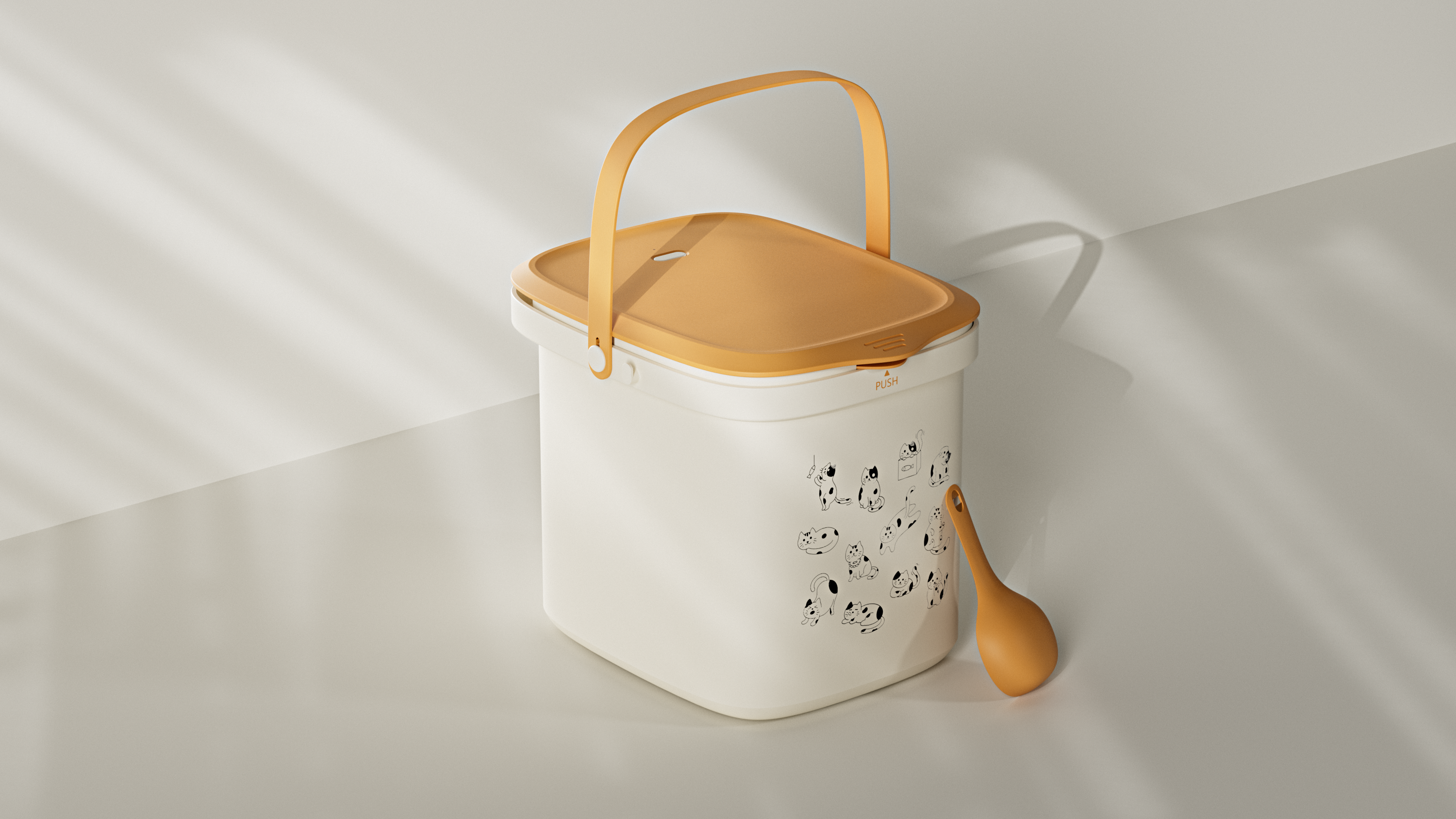 Design of Pet Grain Storage Barrel，Pet product design，Pet products design，Industrial product design，Product appearance design，Pet Product Design Company，