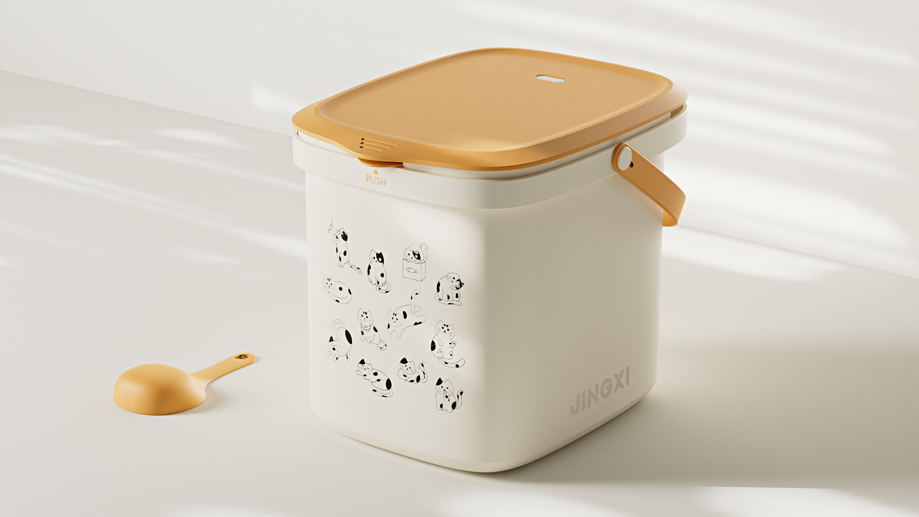 Design of Pet Grain Storage Barrel，Pet product design，Pet products design，Industrial product design，Product appearance design，Pet Product Design Company，