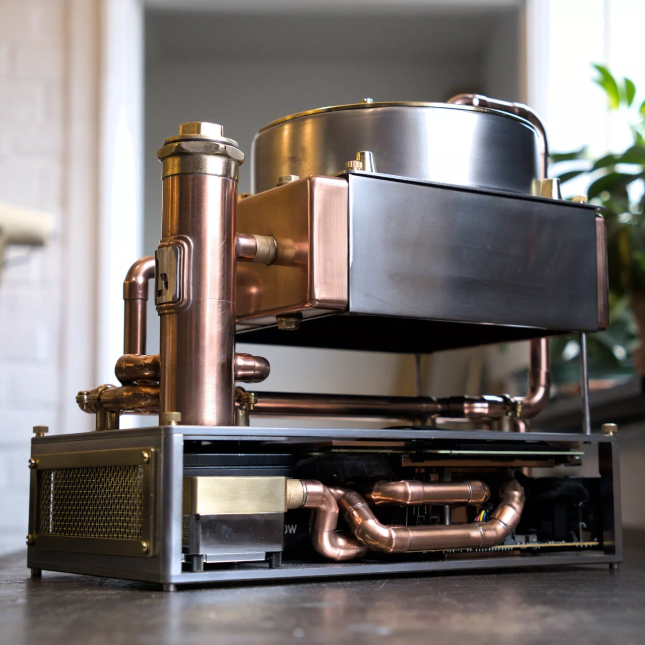 Steampunk，Copper tube，Retro style，water cooling system，CNC，