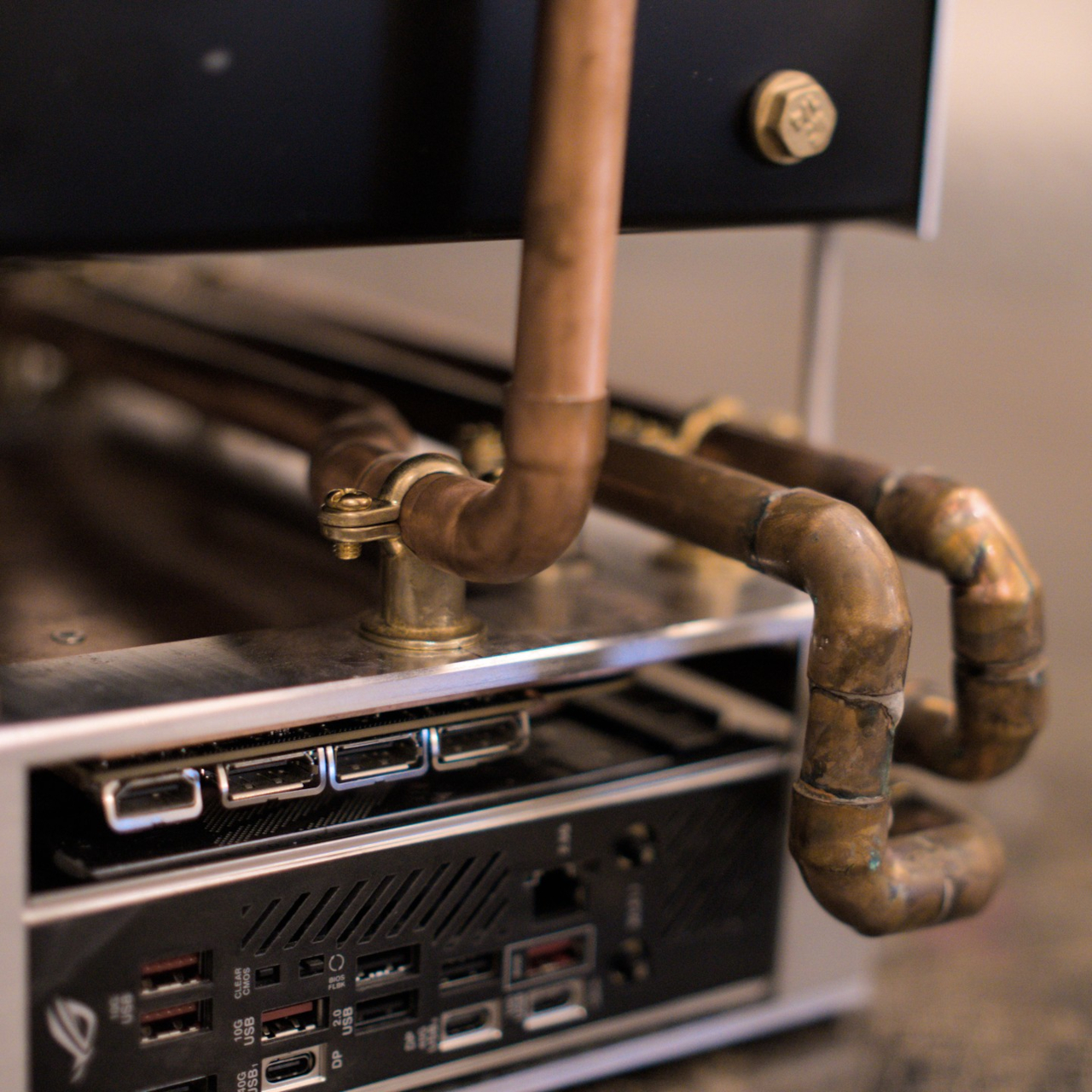 Steampunk，Copper tube，Retro style，water cooling system，CNC，