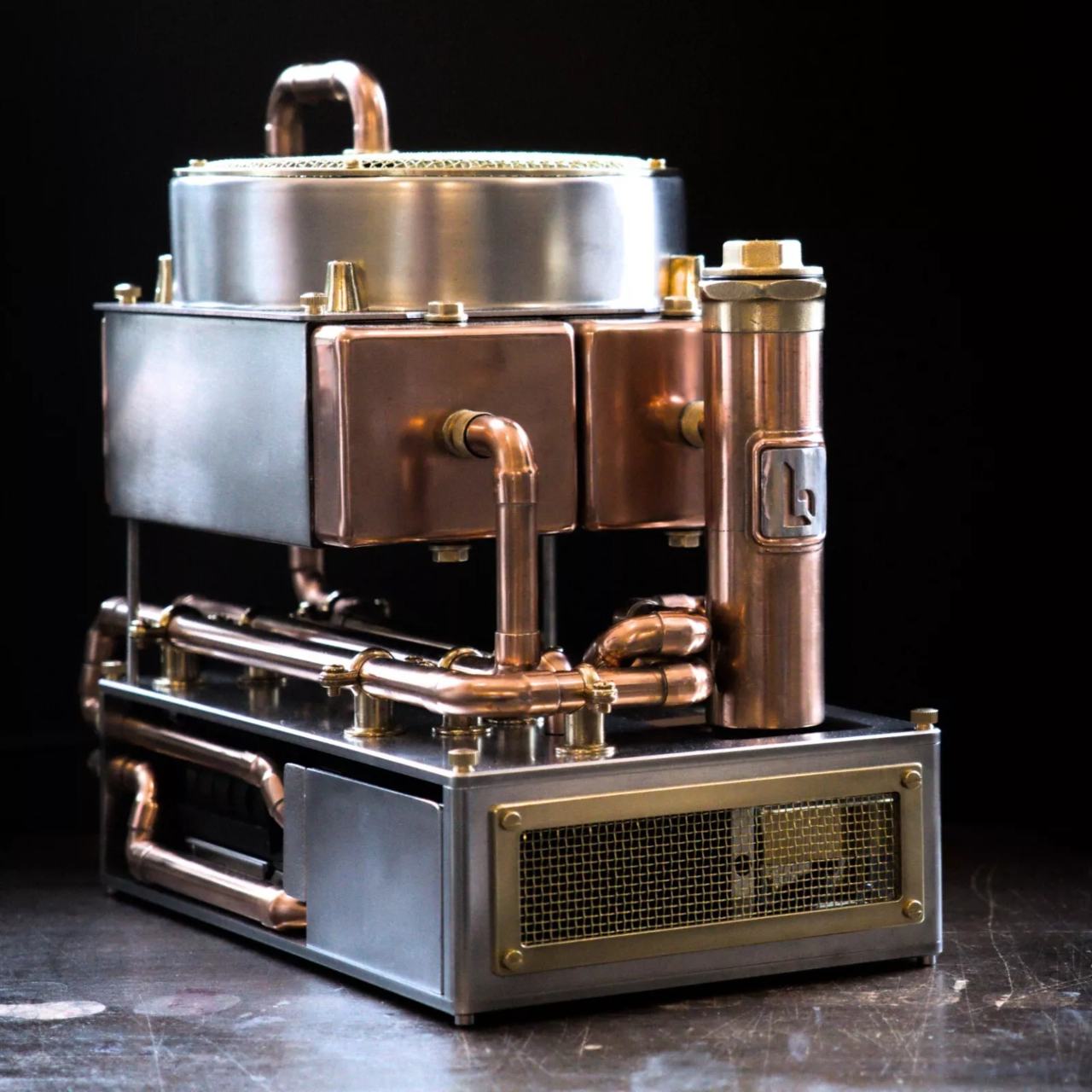 Steampunk，Copper tube，Retro style，water cooling system，CNC，
