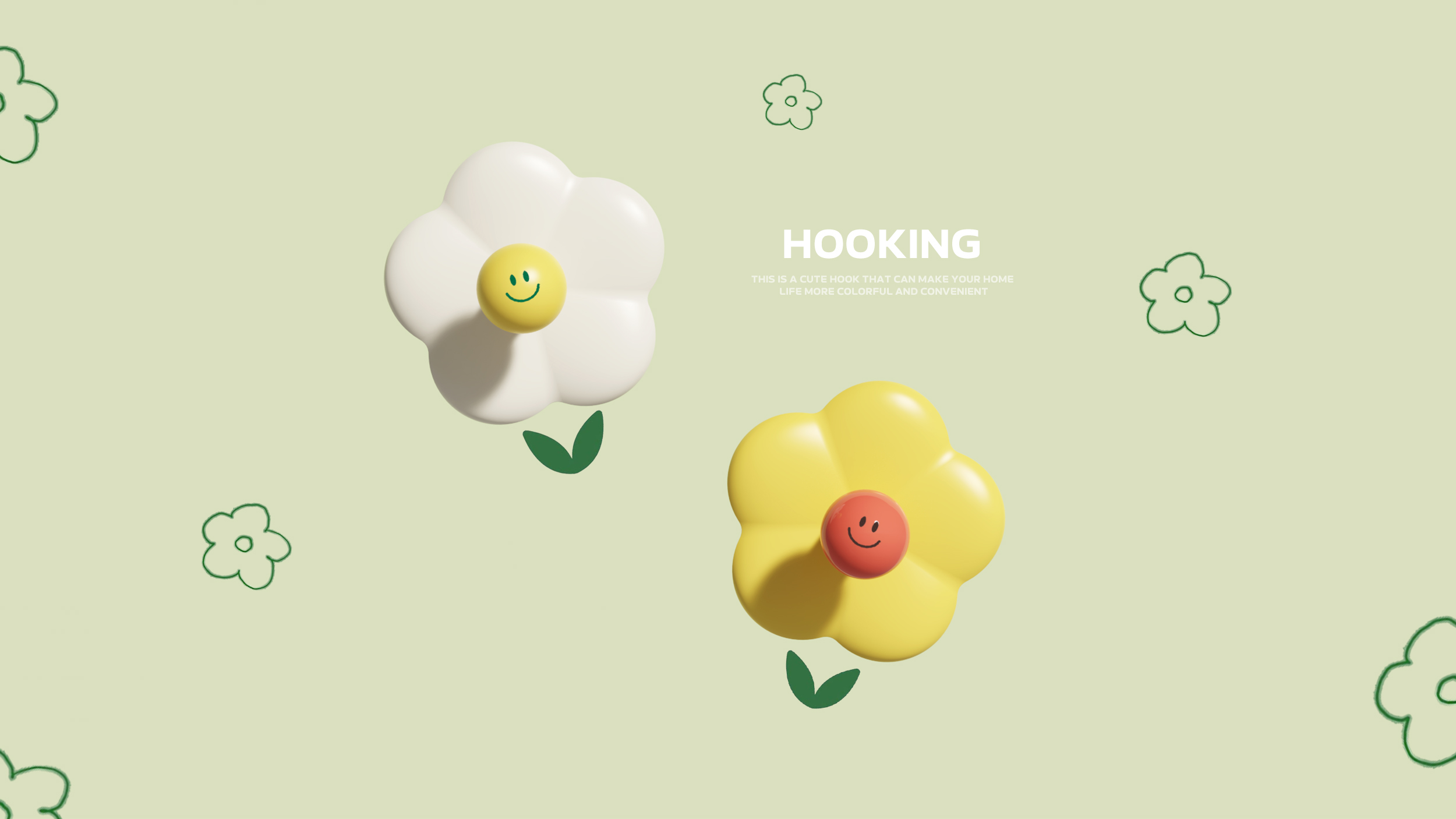 a hook，round ball，lovely，shell，Drawing board，flower，