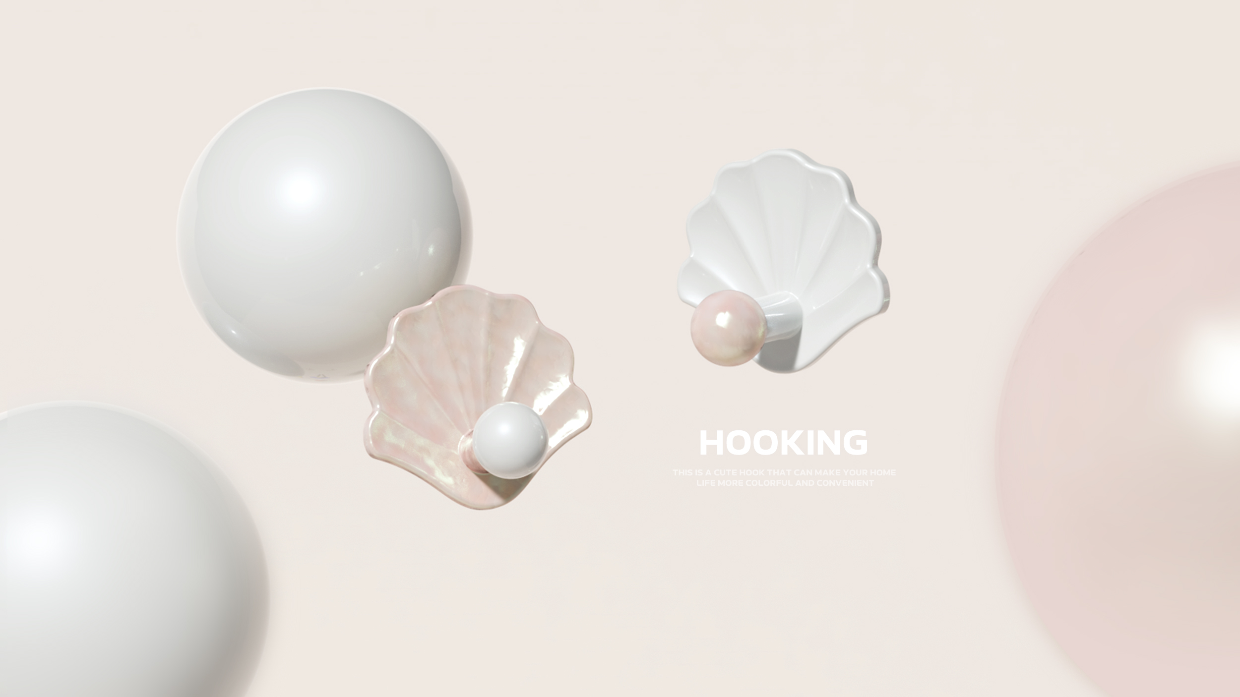 a hook，round ball，lovely，shell，Drawing board，flower，