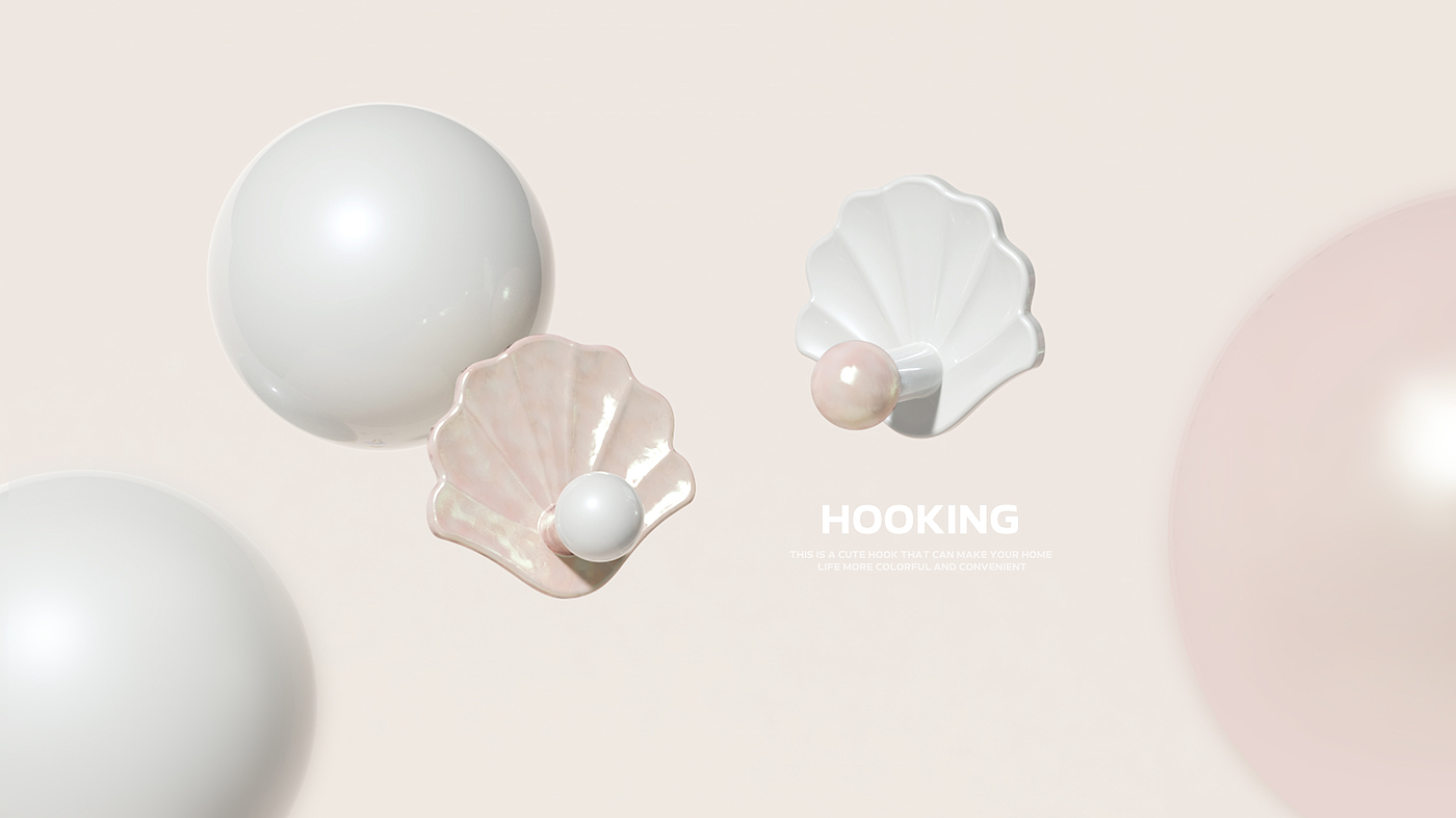a hook，round ball，lovely，shell，Drawing board，flower，