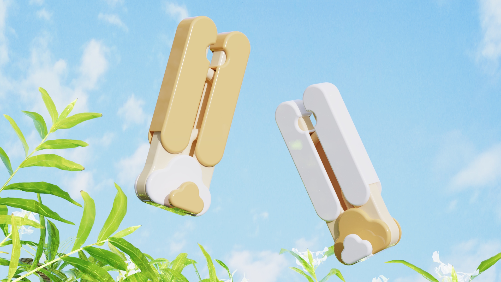 Using cloud elements, modeling cartoon cute，