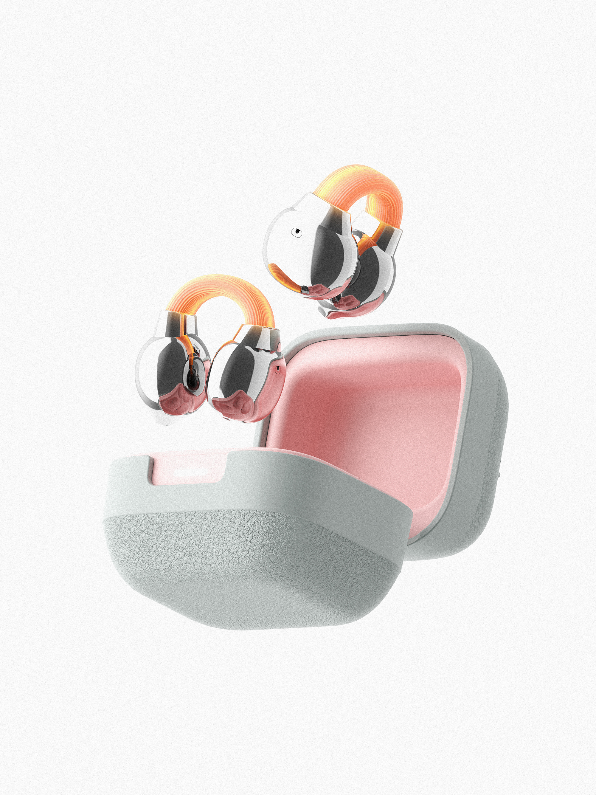 Big Monster，dmooster，Clip-Ear Headphones，Bluetooth headset，industrial design，Render，Chaopin，Tide card，